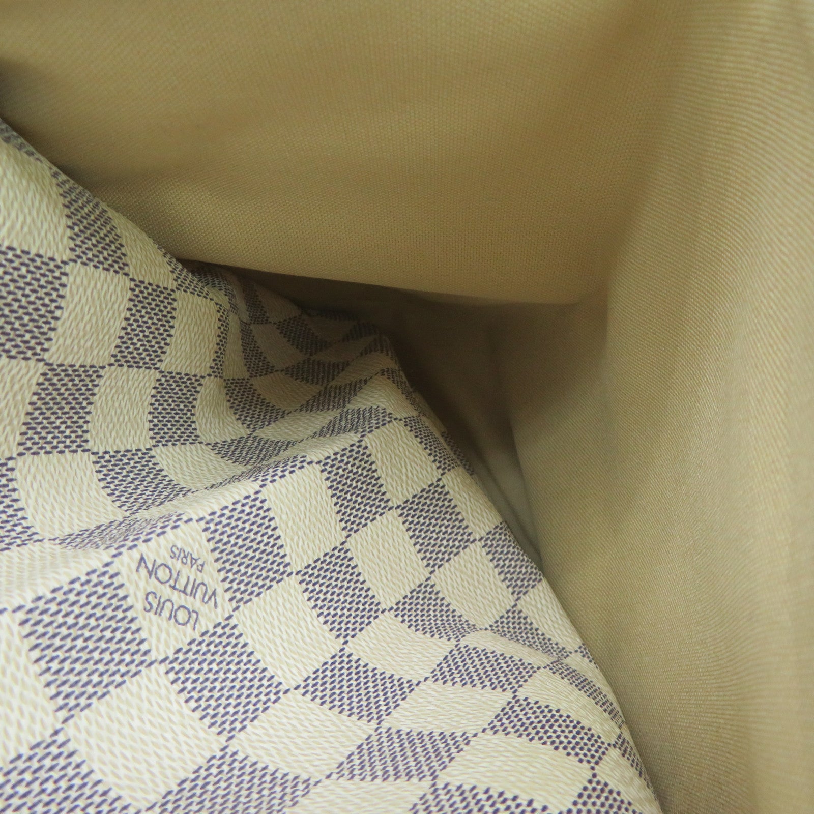 LOUIS VUITTON Damier Azur Totally MM Shoulder Bag off-white