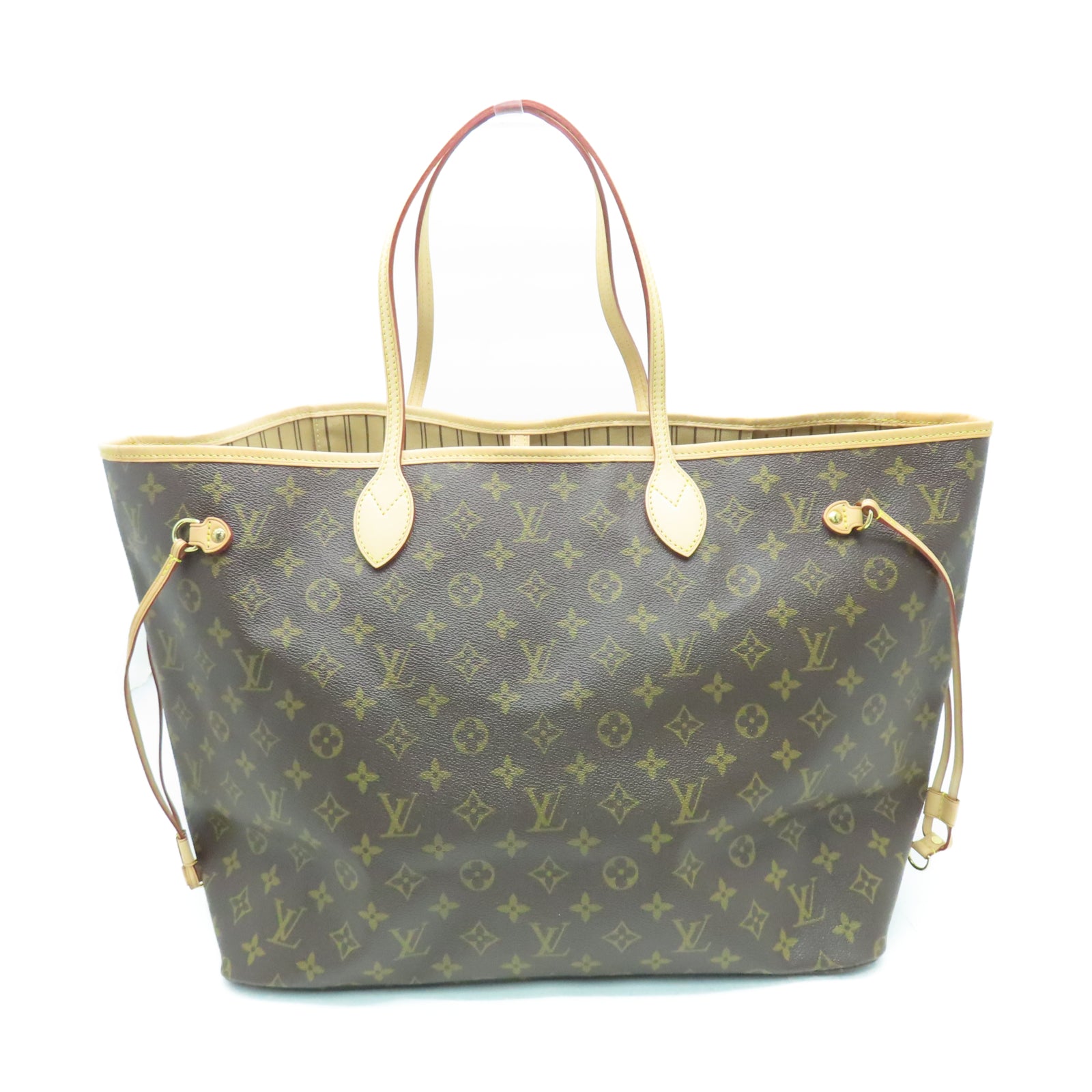 LOUIS VUITTON Monogram Neverfull GM gold buckle handle bag brown - Main Image