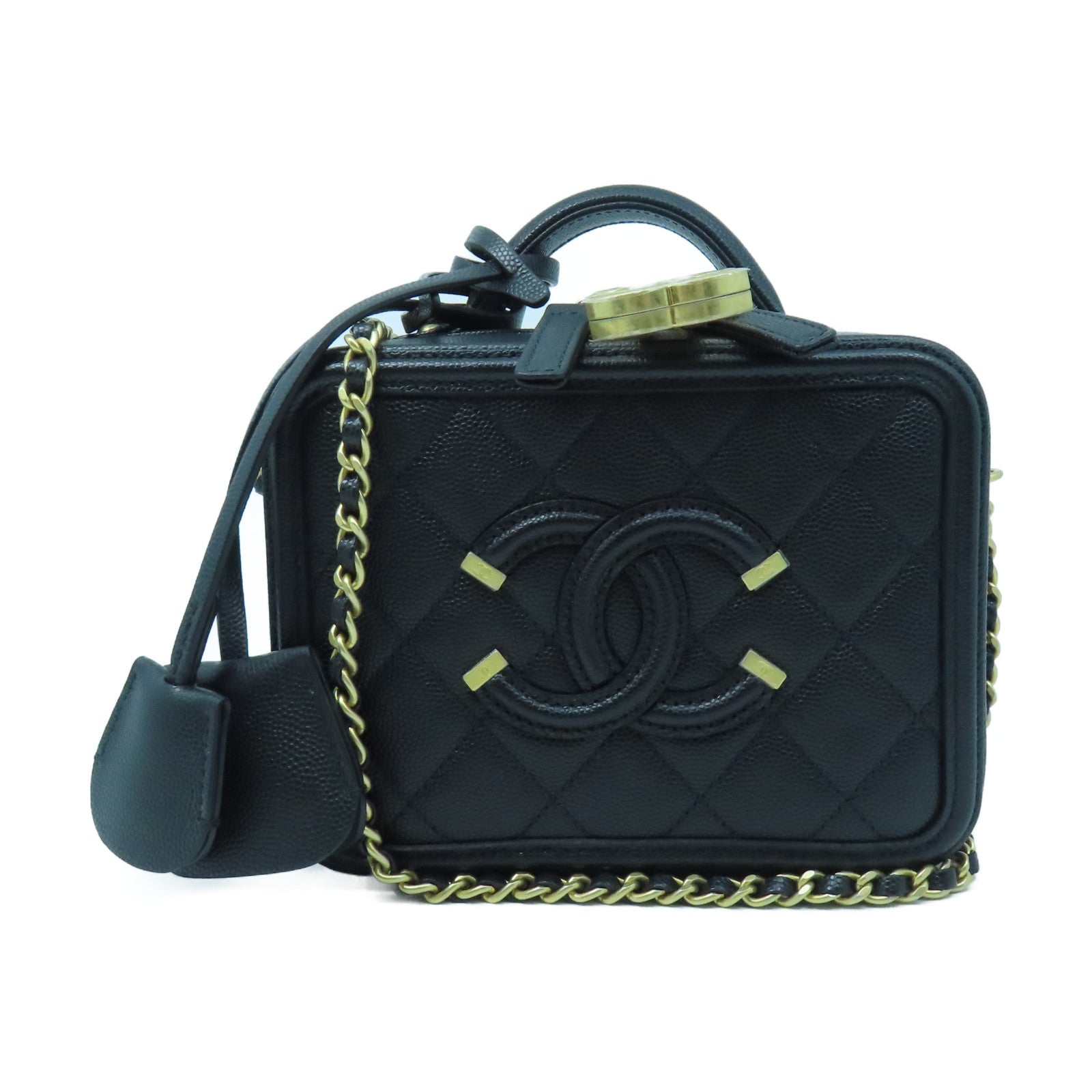 top handle chanel vanity case size comparison