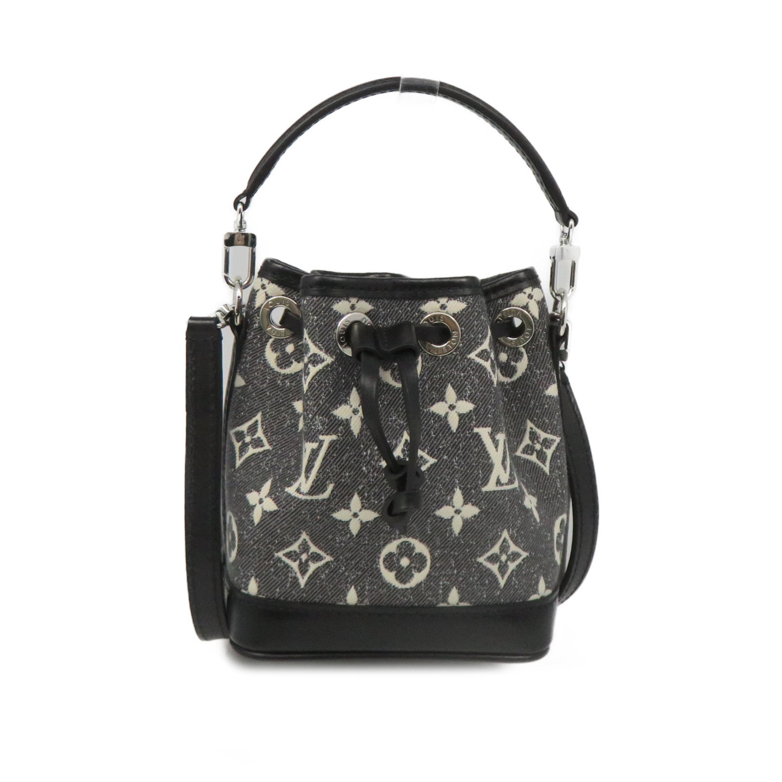 LOUIS VUITTON Monogram Jacquard Denim Nano Noe 2Way Shoulder Bag Charcoal  Gray