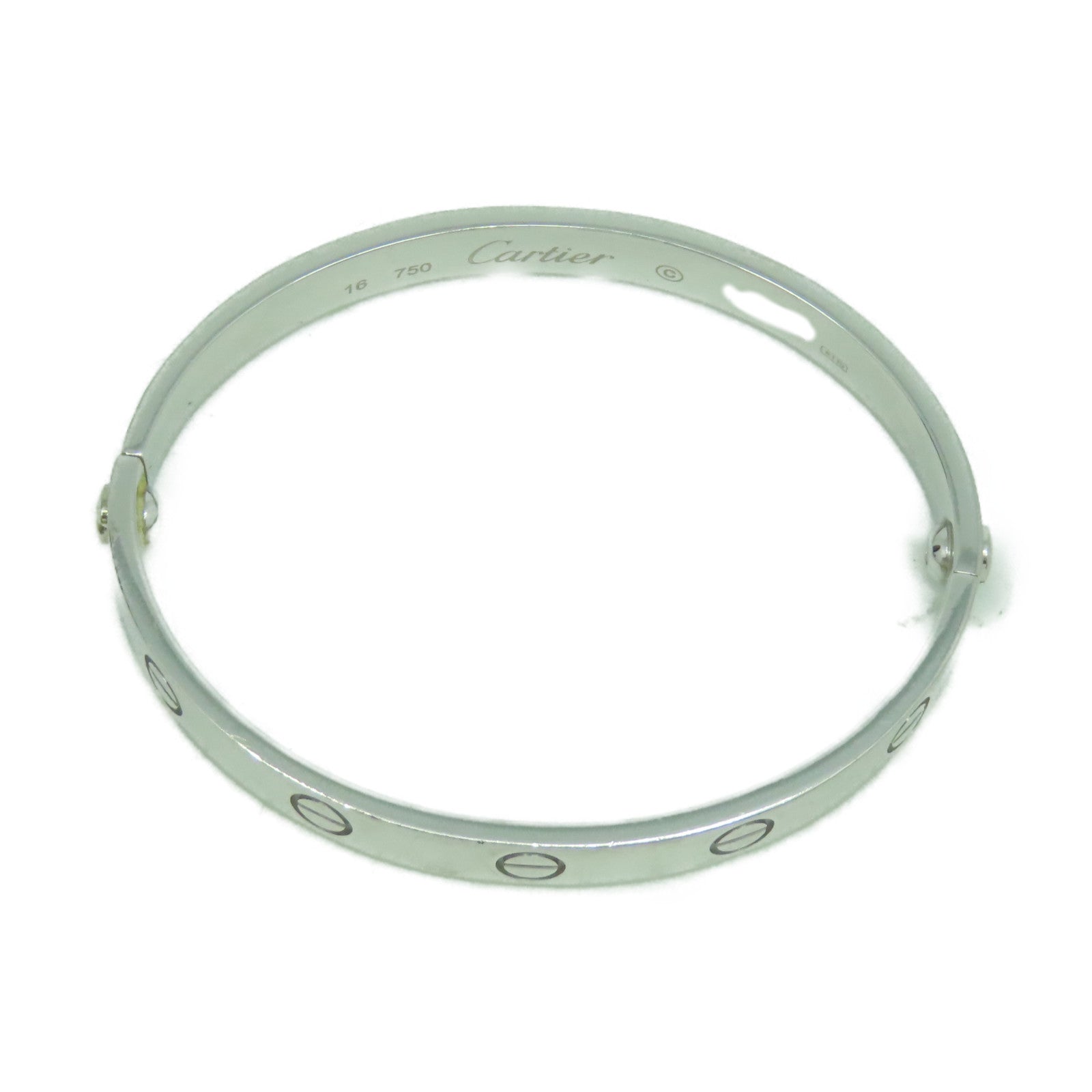 CARTIER 18K白金Love Bracelet手鐲Cartier#16/#15cm