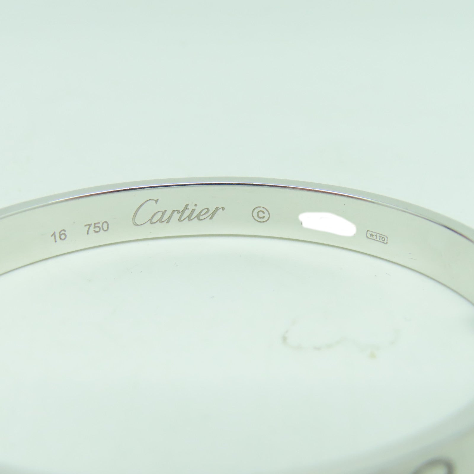 CARTIER 18K白金Love Bracelet手鐲Cartier#16/#15cm