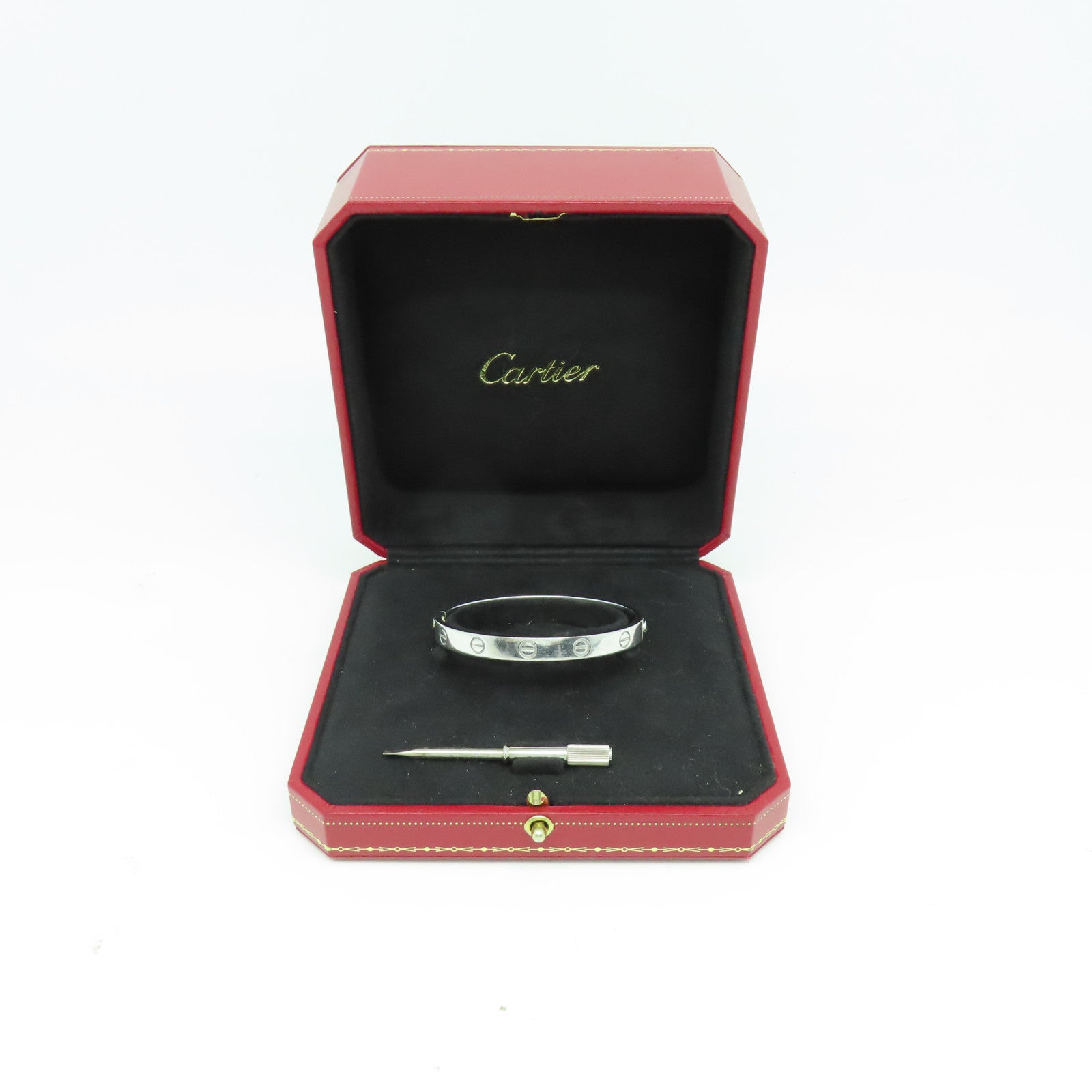 CARTIER 18K白金Love Bracelet手鐲Cartier#16/#15cm