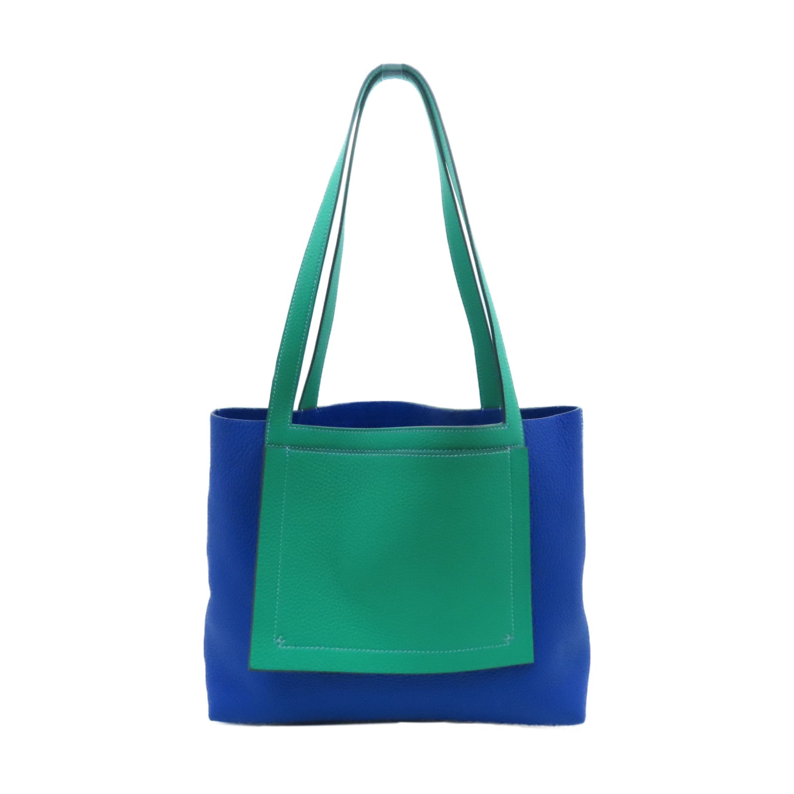 Hermes Cabasellier 31 Shoulder Bag Tote Bag Taurillon Clemence Blue Royal  Green