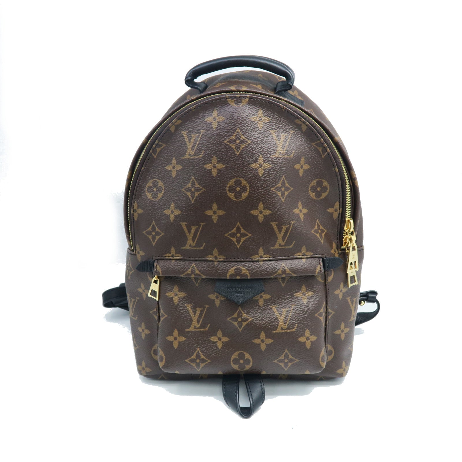 LOUIS VUITTON Monogram Palm Springs PM Gold Buckle Backpack Brown
