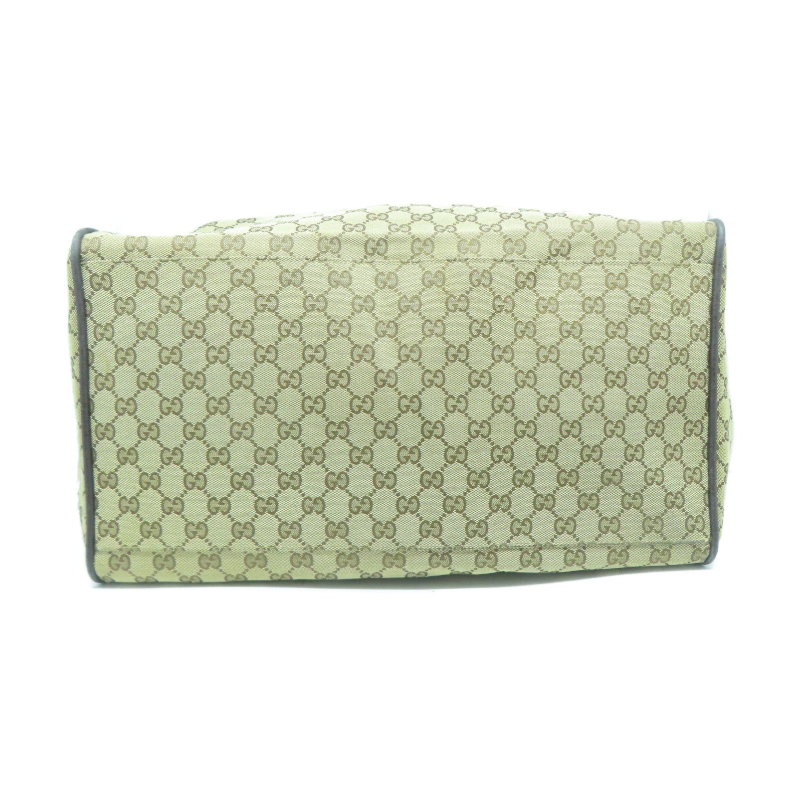 GUCCI 帆布Tote Bag銀扣手挽袋/旅行袋啡色