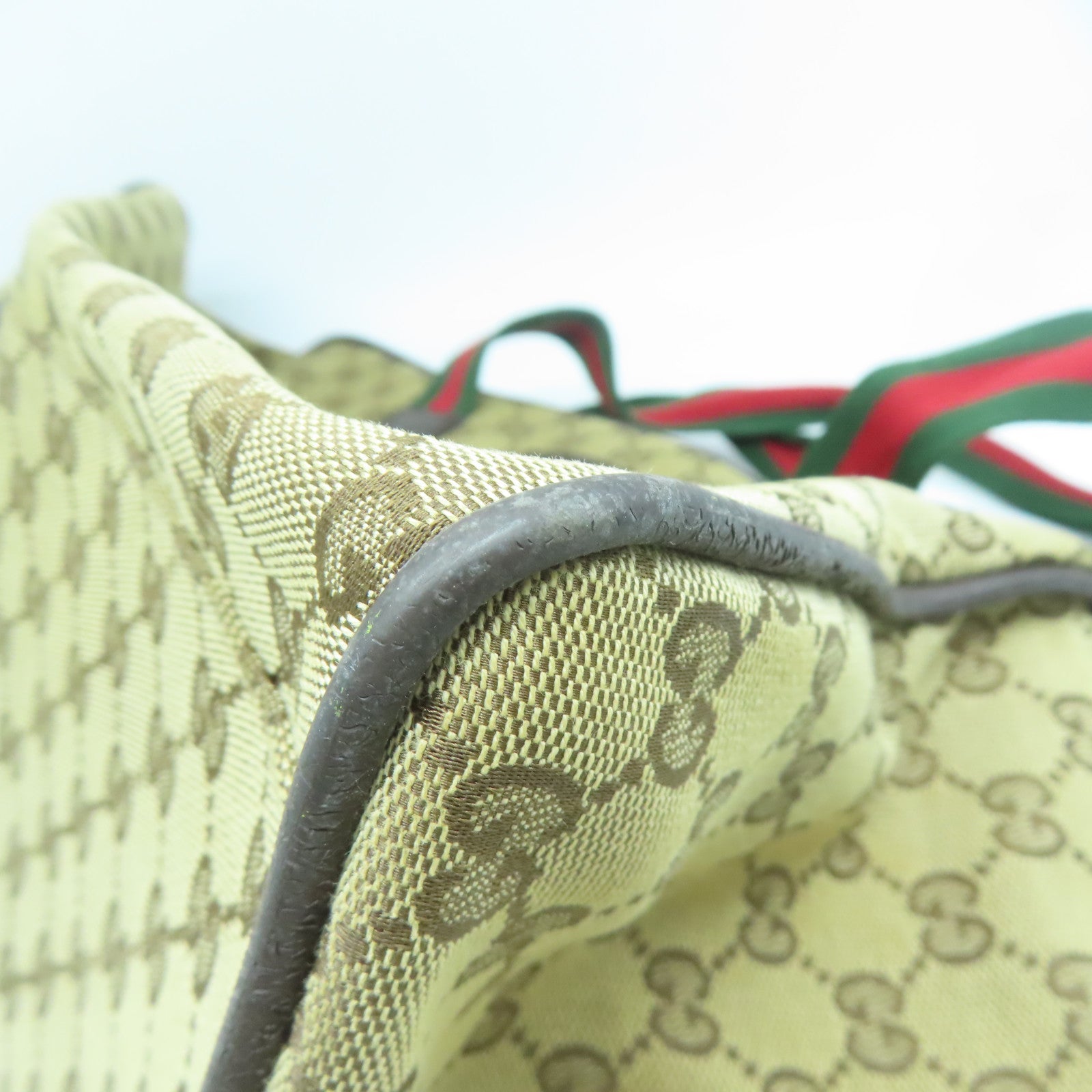 GUCCI 帆布Tote Bag銀扣手挽袋/旅行袋啡色