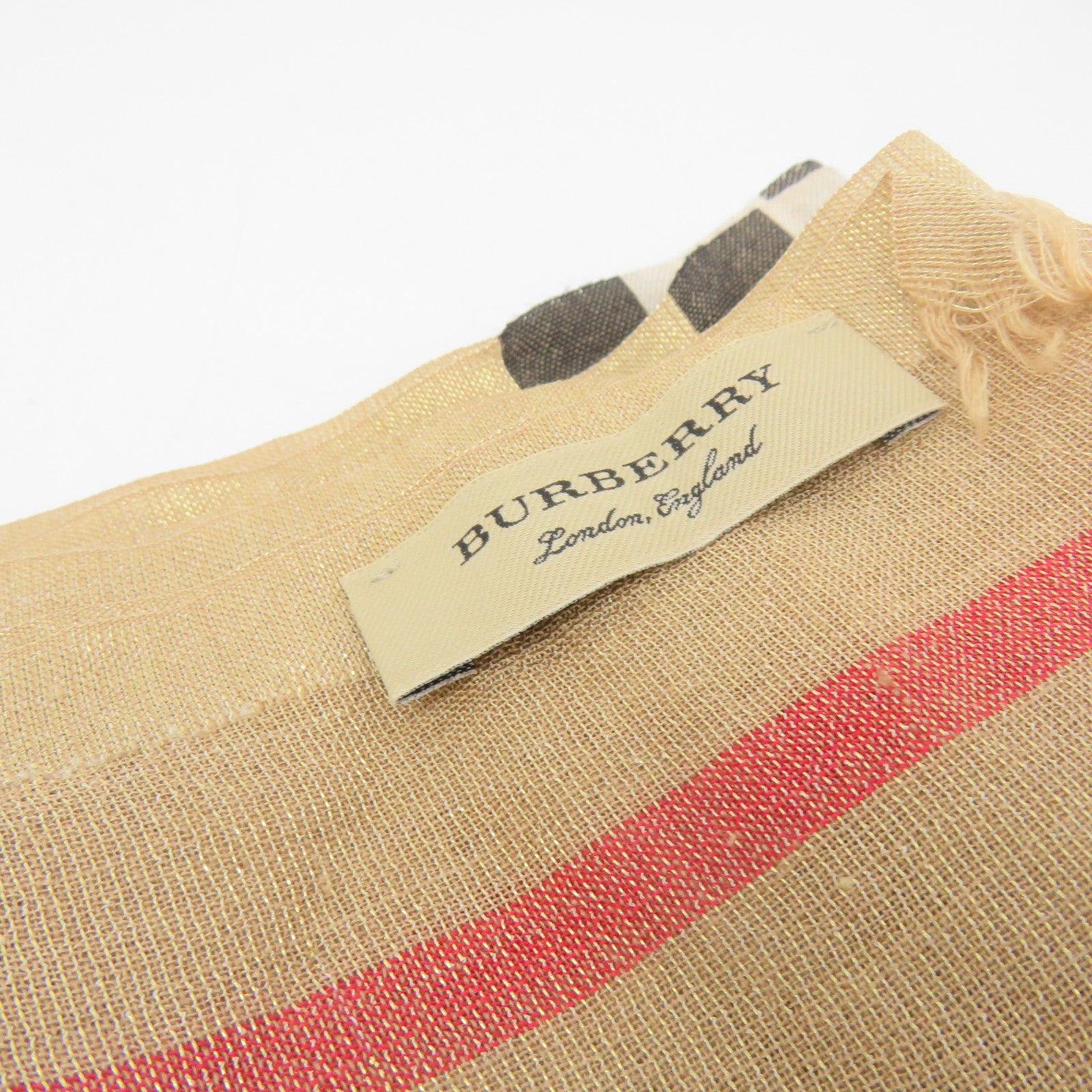 BURBERRY 丝质/羊毛Scarf 215X70cm围巾米色/白色