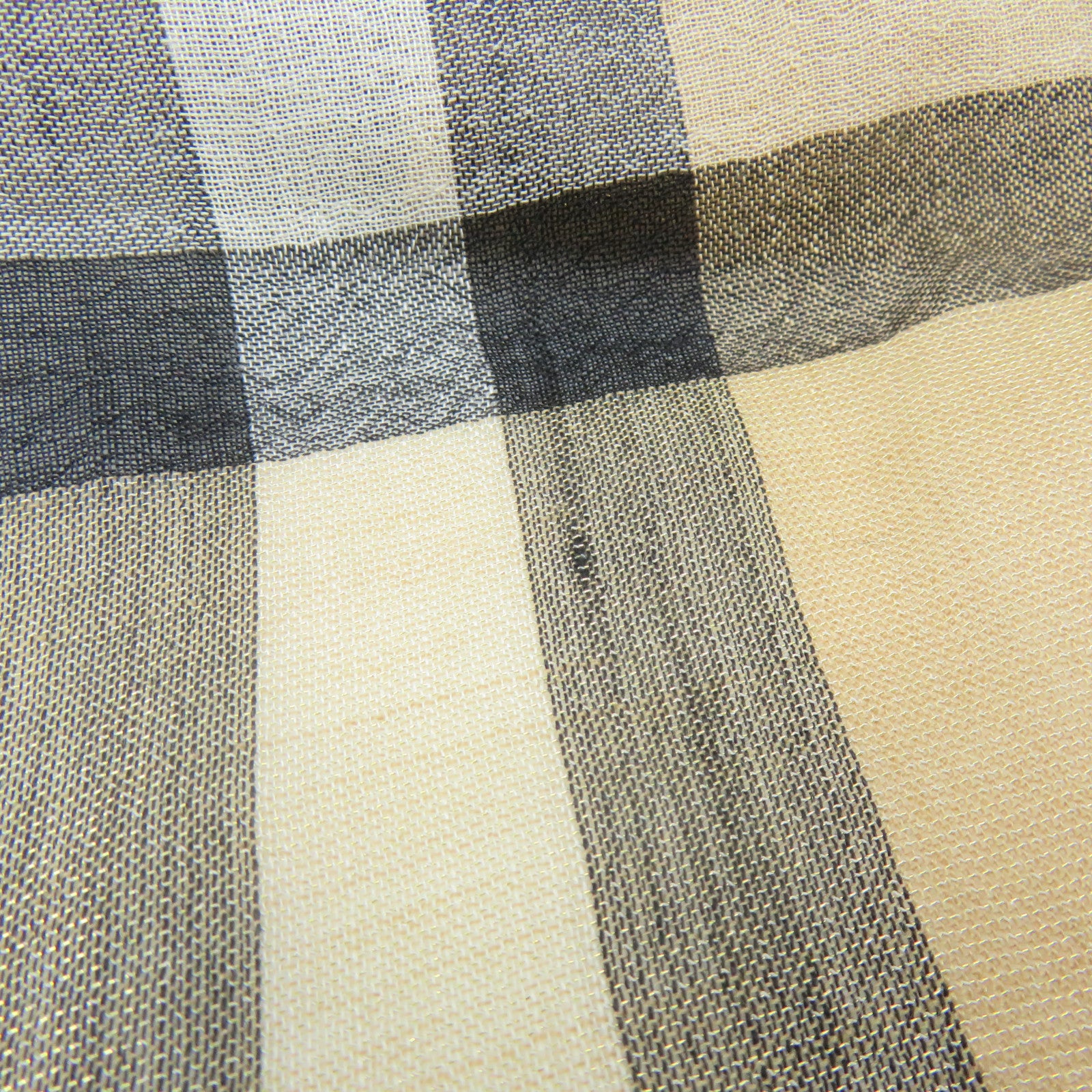 BURBERRY 丝质/羊毛Scarf 215X70cm围巾米色/白色