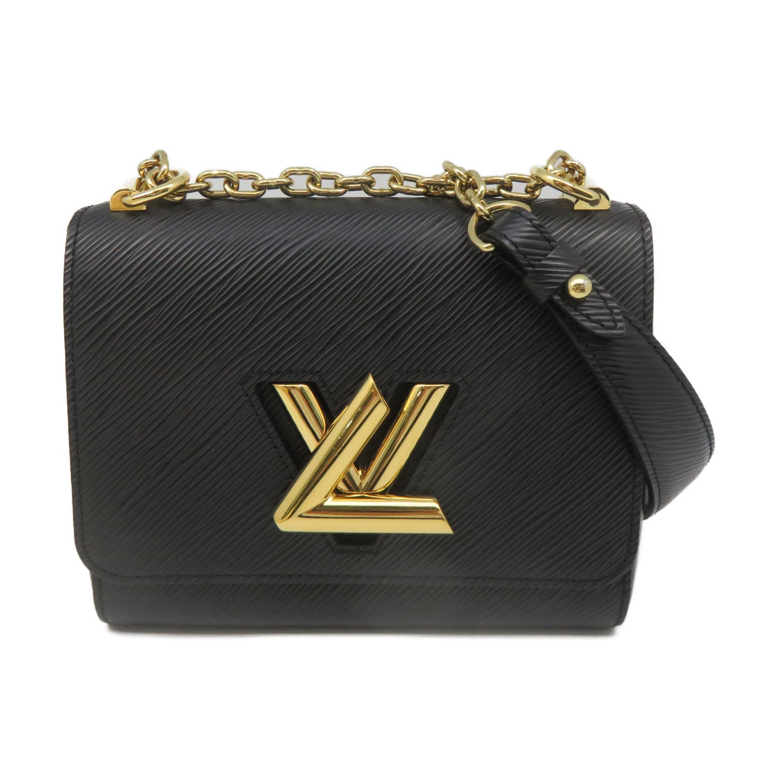 LOUIS VUITTON Epi Twist PM Gold Buckle Shoulder Bag Black