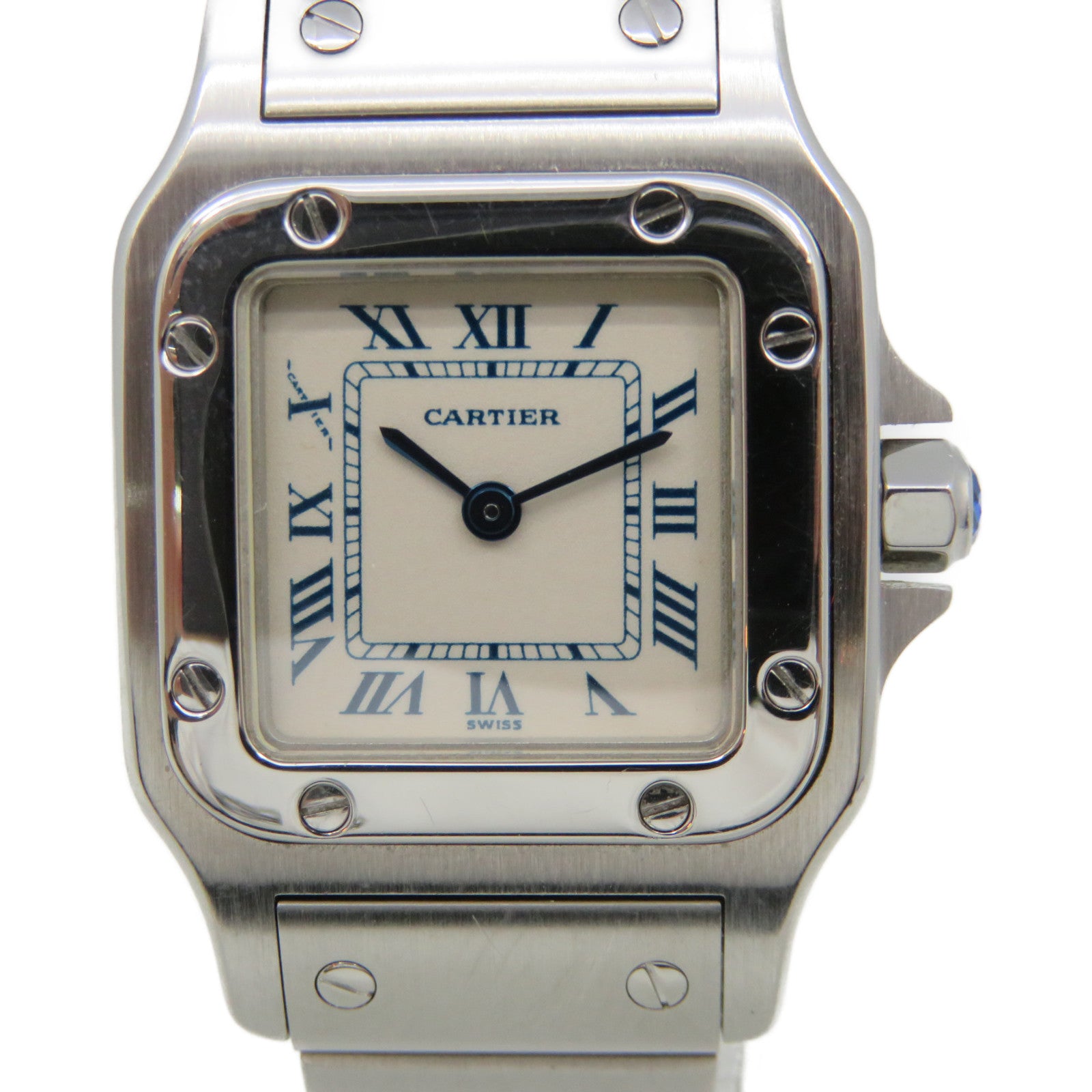 CARTIER Santos Galbee Watch Stainless Steel Quartz Movement Watch Beige