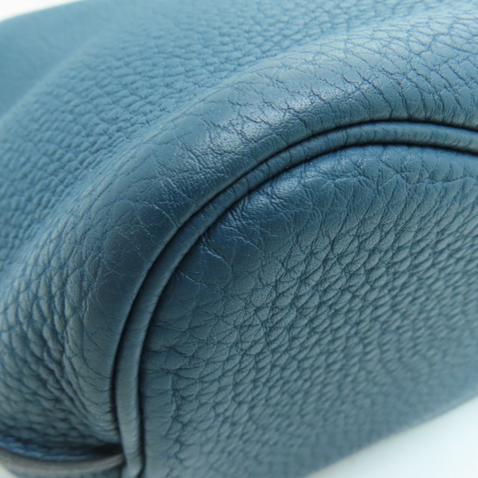 HERMES Togo Leather So Kelly 22 Silver Buckle Shoulder Bag Colvert Blue Blue