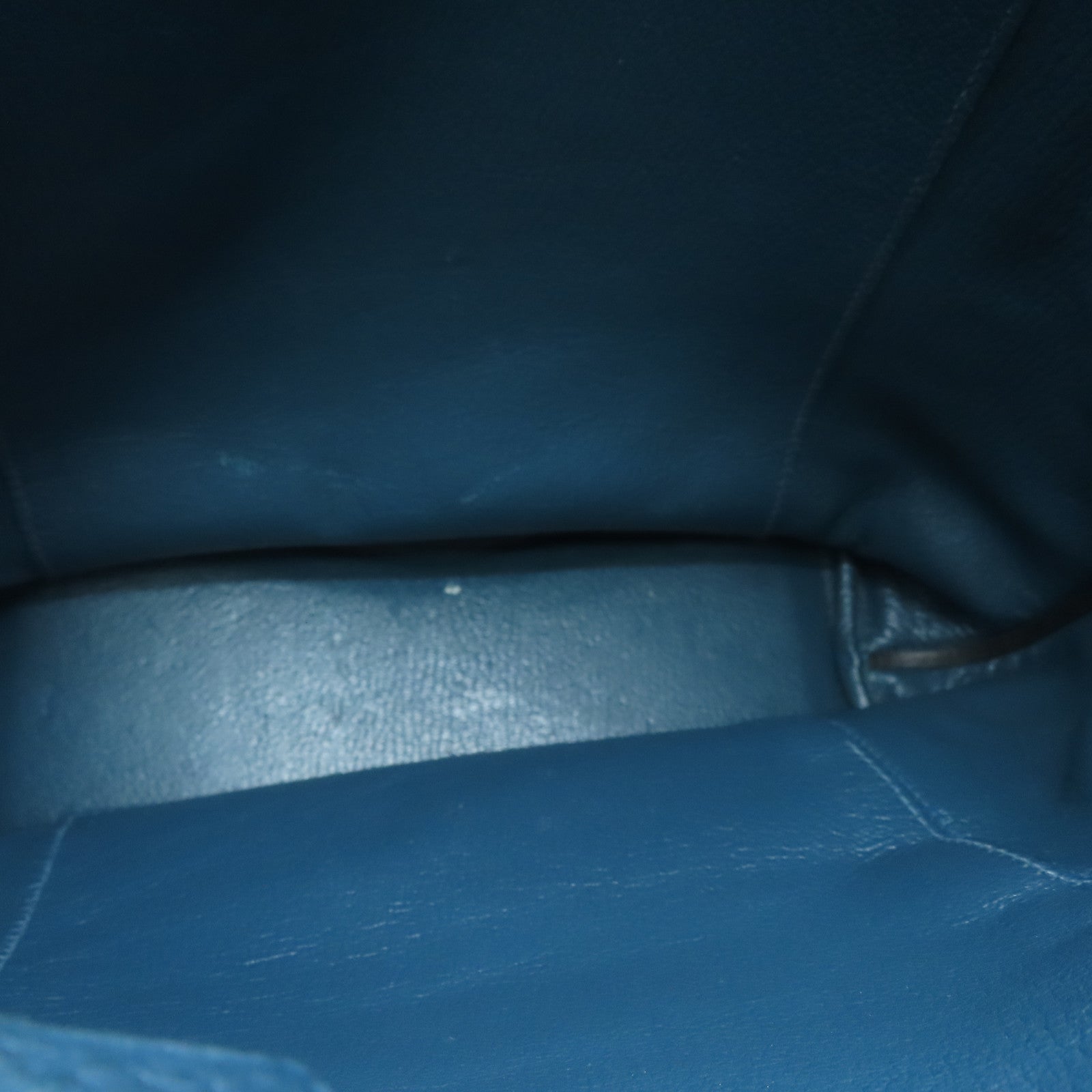 HERMES Togo Leather So Kelly 22 Silver Buckle Shoulder Bag Colvert Blue Blue