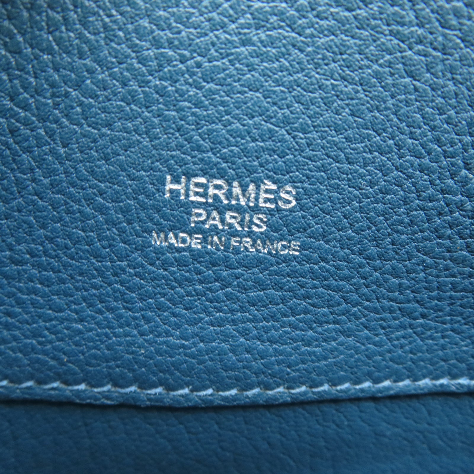 HERMES Togo Leather So Kelly 22 Silver Buckle Shoulder Bag Colvert Blue Blue