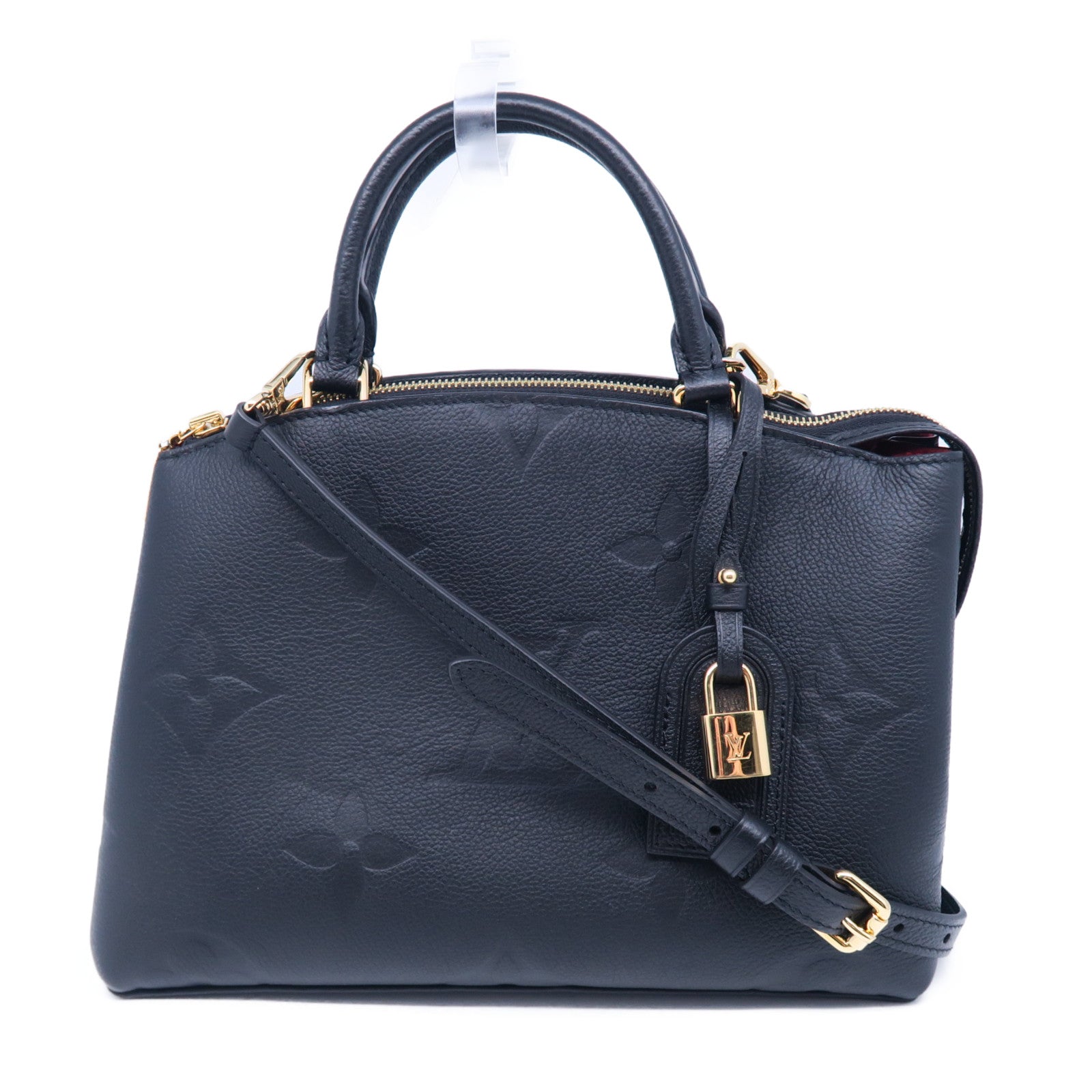 LOUIS VUITTON Monogram Empreinte Petit Palais金扣手挽肩背兩用袋黑色