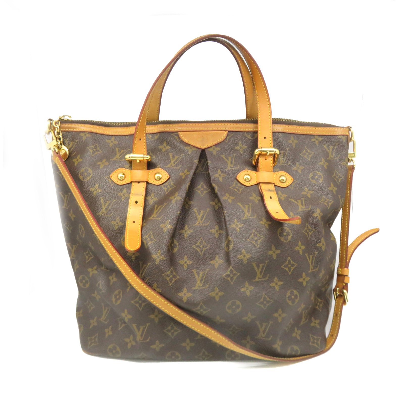 Louis Vuitton Monogram On-The-Go GM 2way Handbag, Brown, PVC Coated Canvas