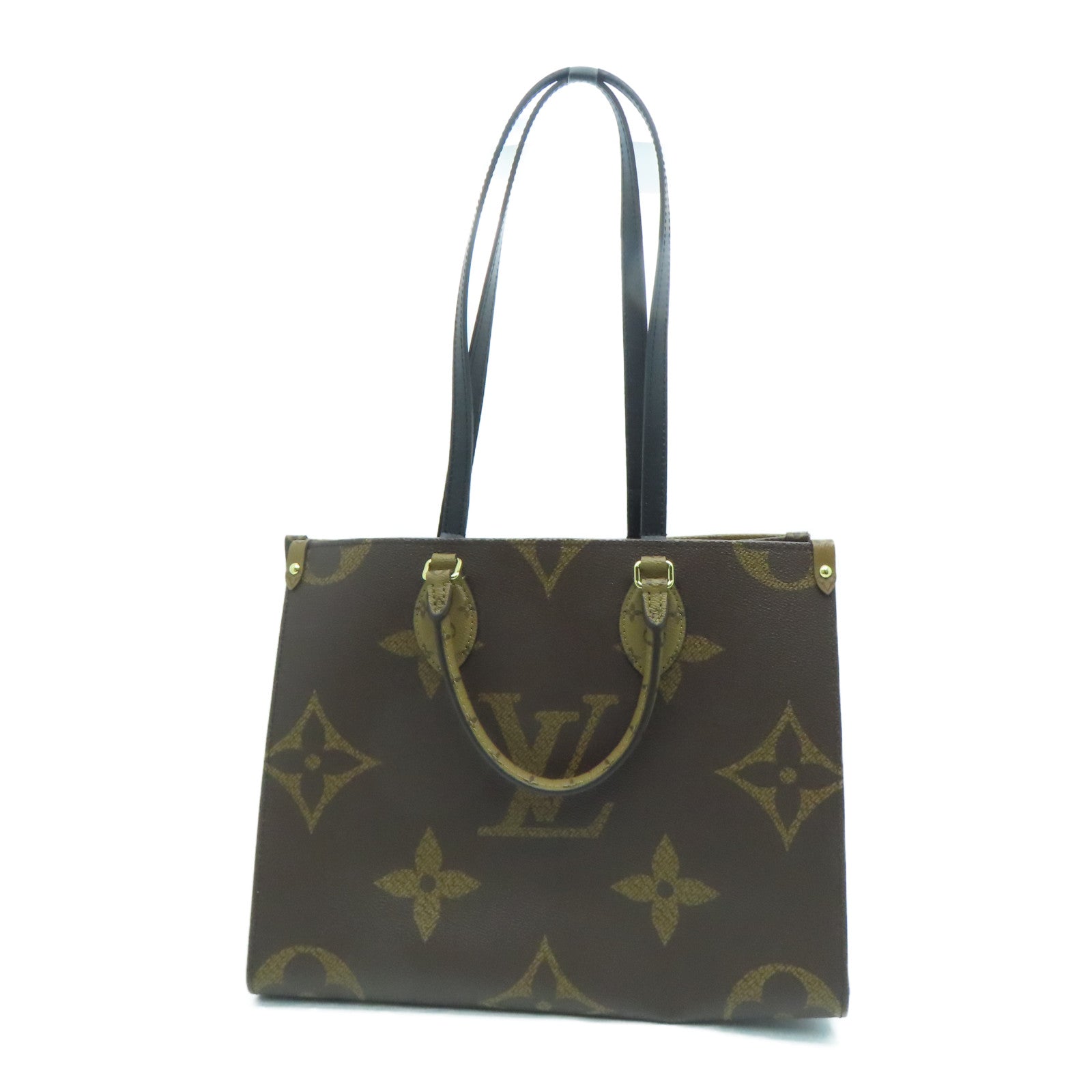 LOUIS VUITTON Monogram Giant OnTheGo MM gold buckle handle
