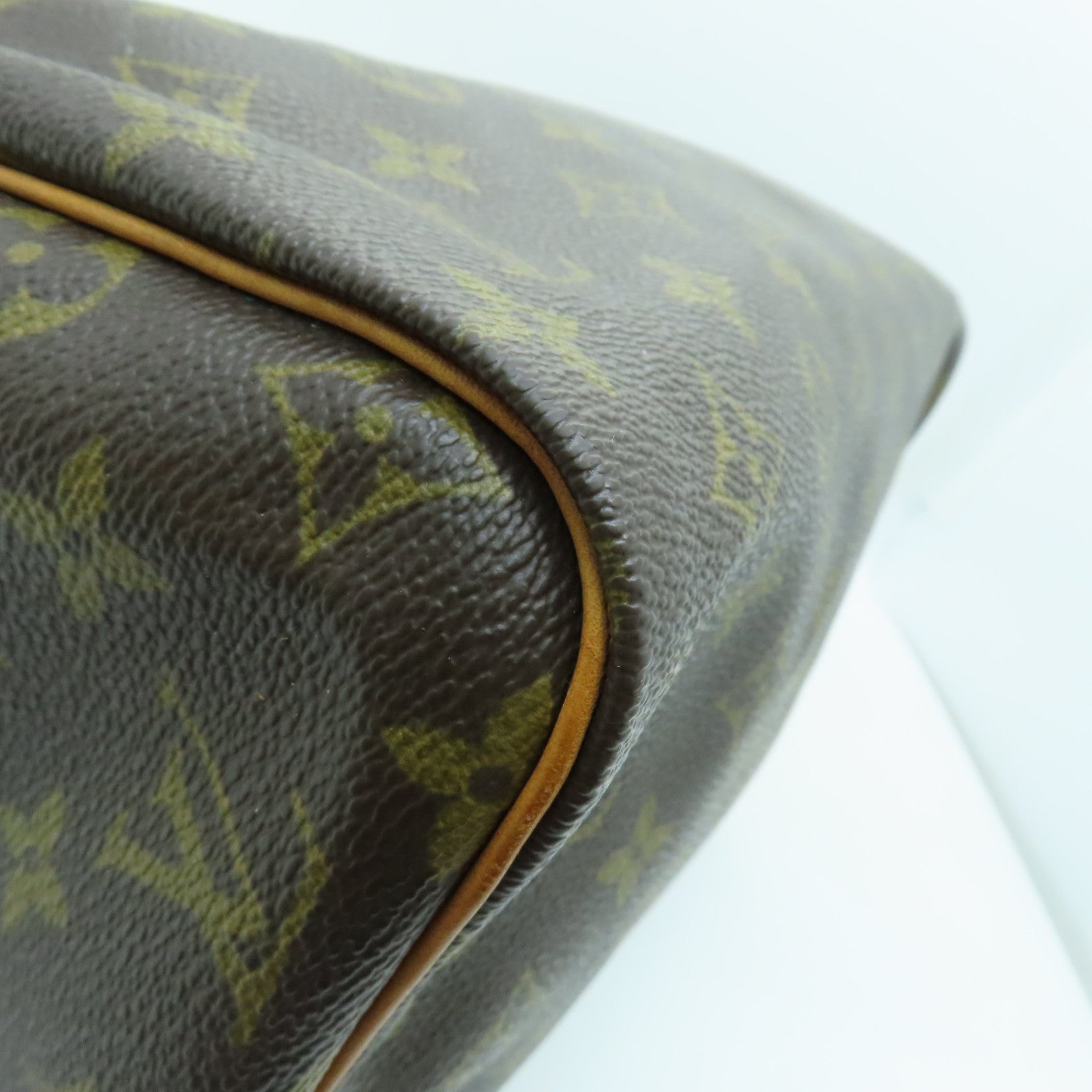 LOUIS VUITTON Monogram Speedy 30 Gold Buckle Bag Brown