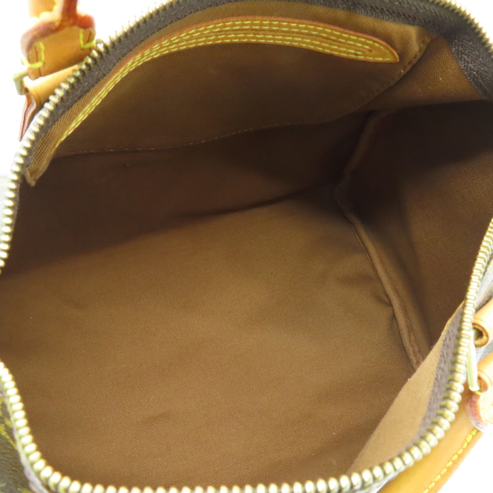 LOUIS VUITTON Monogram Speedy 30 Gold Buckle Bag Brown