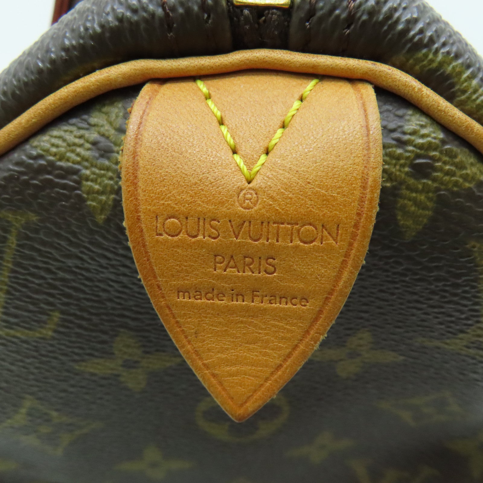 LOUIS VUITTON Monogram Speedy 30 Gold Buckle Bag Brown