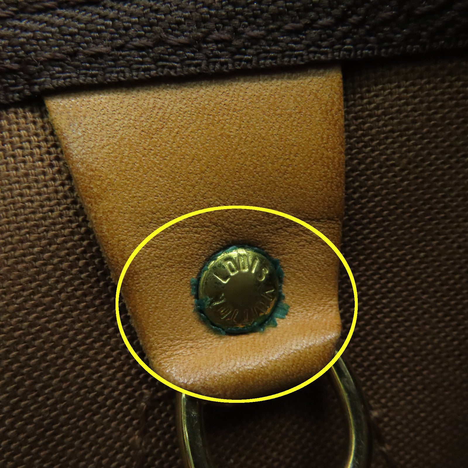 LOUIS VUITTON Monogram Speedy 30 Gold Buckle Bag Brown