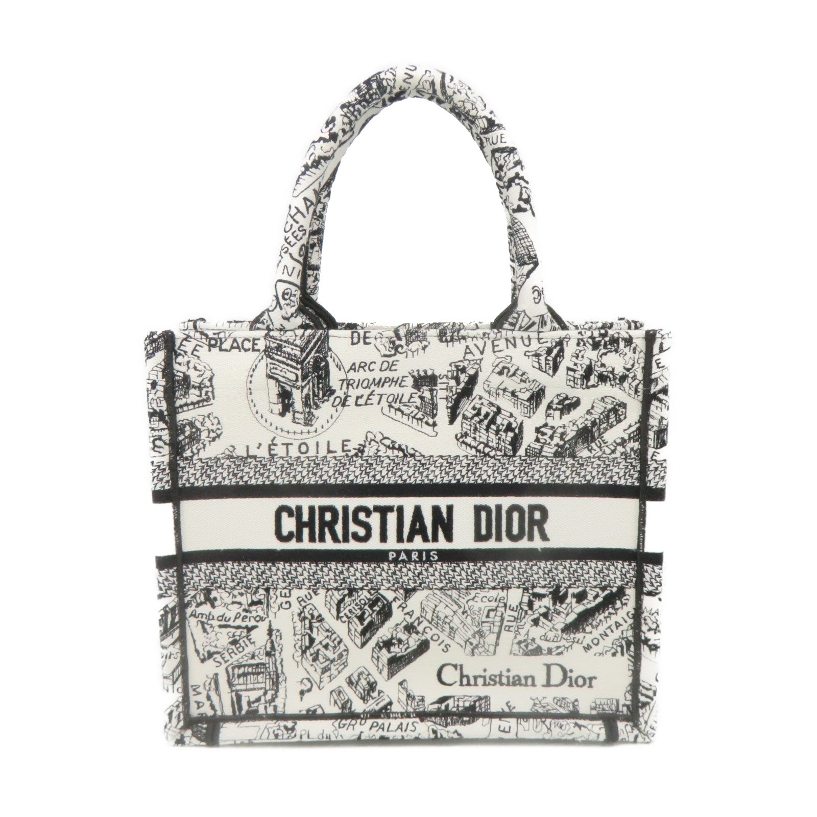Dior Canvas Book Tote Small Bag White/Black