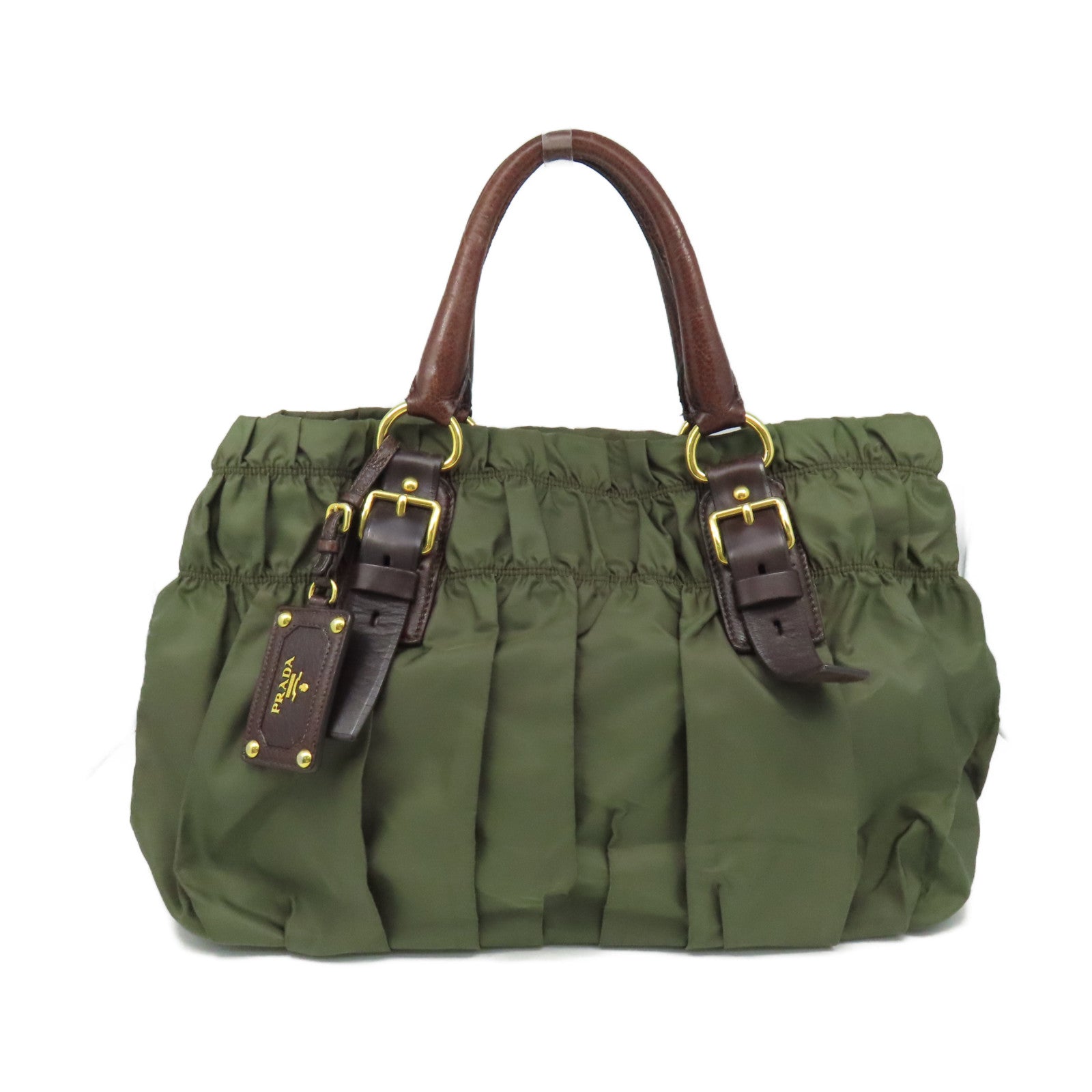 PRADA 尼龙Tote Bag手挽袋军绿色/啡色– Brand Off Hong Kong