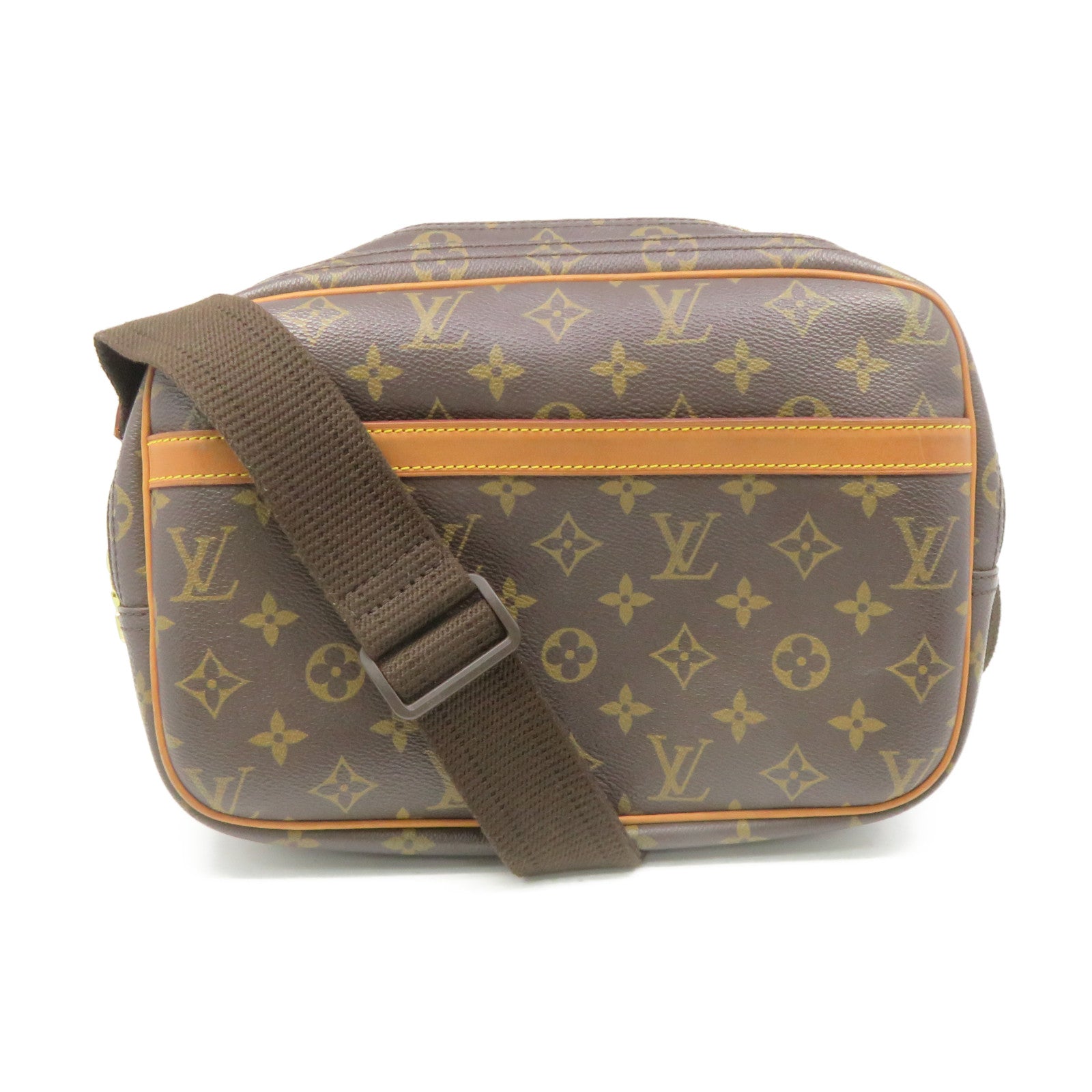 LOUIS VUITTON Monogram Reporter PM Shoulder Bag brown