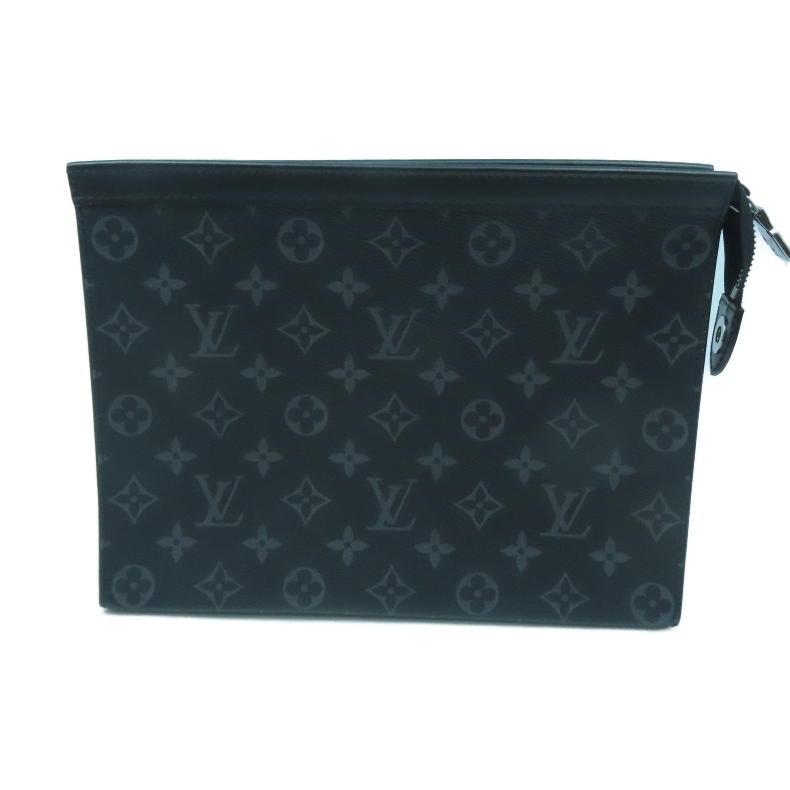 LOUIS VUITTON Monogram Eclipse Pochette Voyage Clutch Black