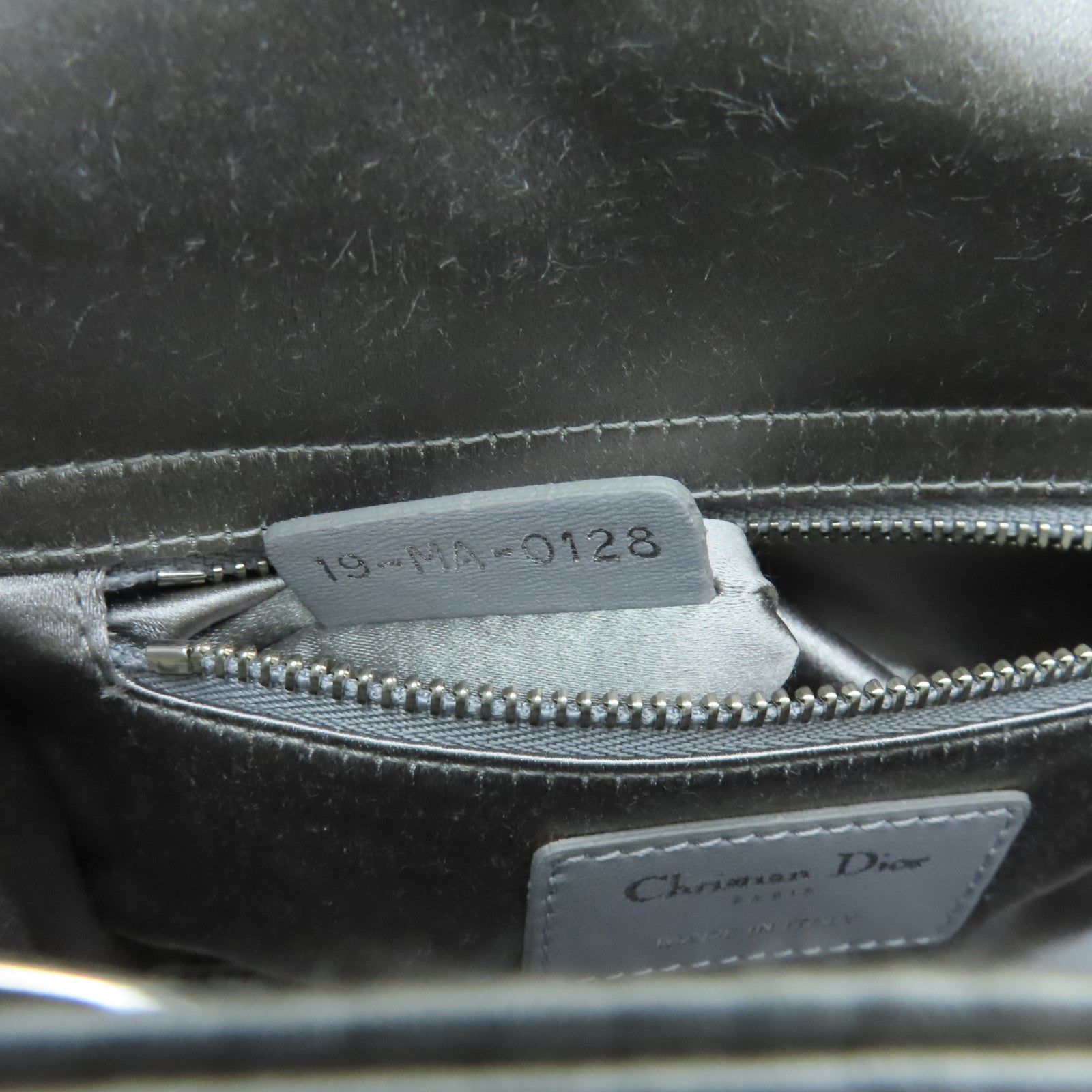 Dior Silk Mini Lady Dior Silver Buckle Handle Shoulder Bag Silver