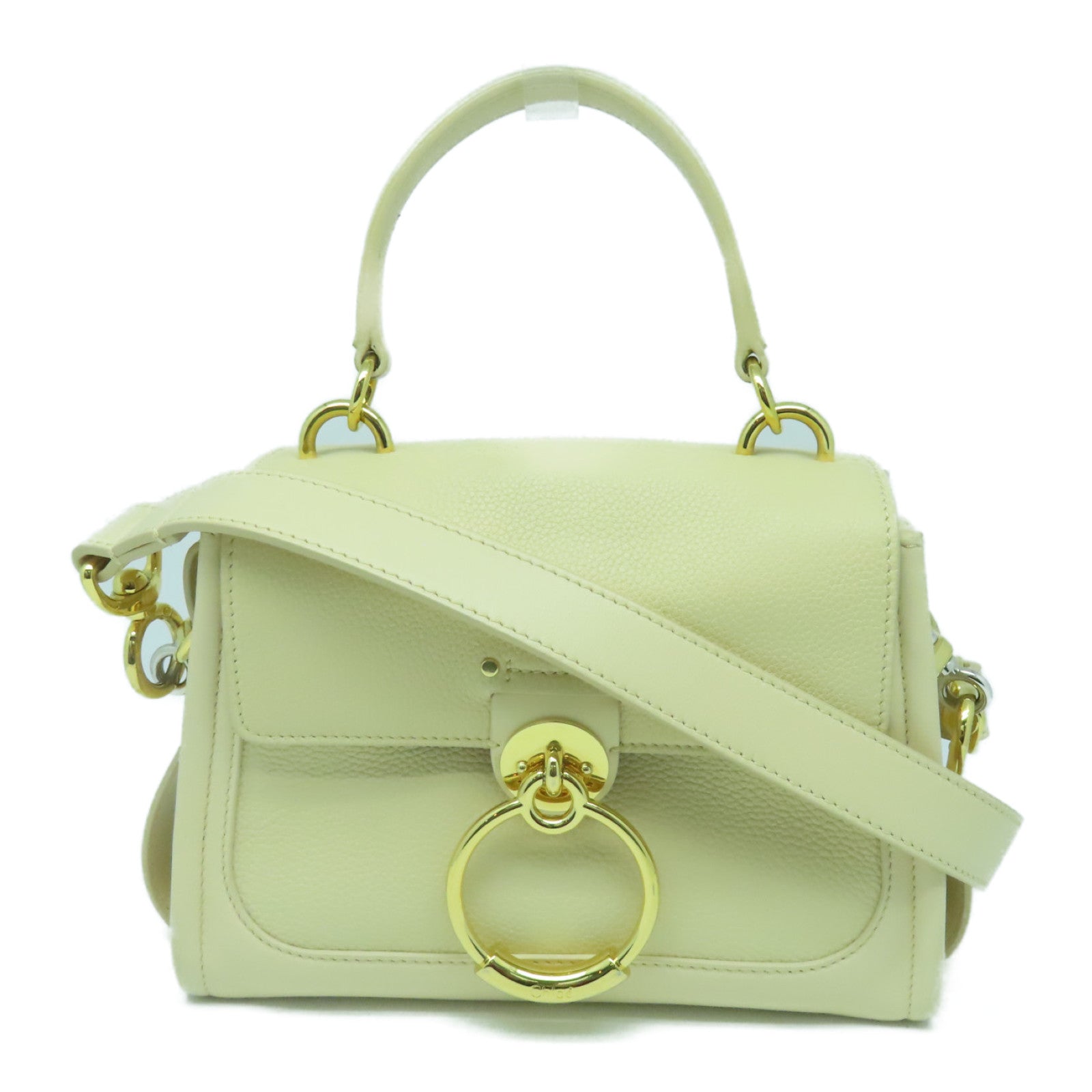 Chloe Cowhide Leather Mini Tess Day Bag Gold Buckle Handle