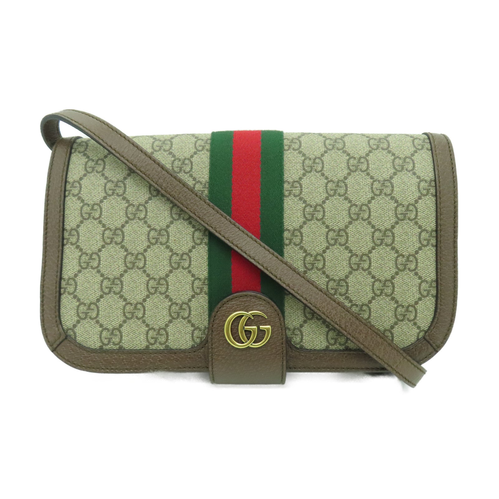 GUCCI 塗層帆布Ophidia GG Messenger金扣肩背袋棕色– Brand Off Hong