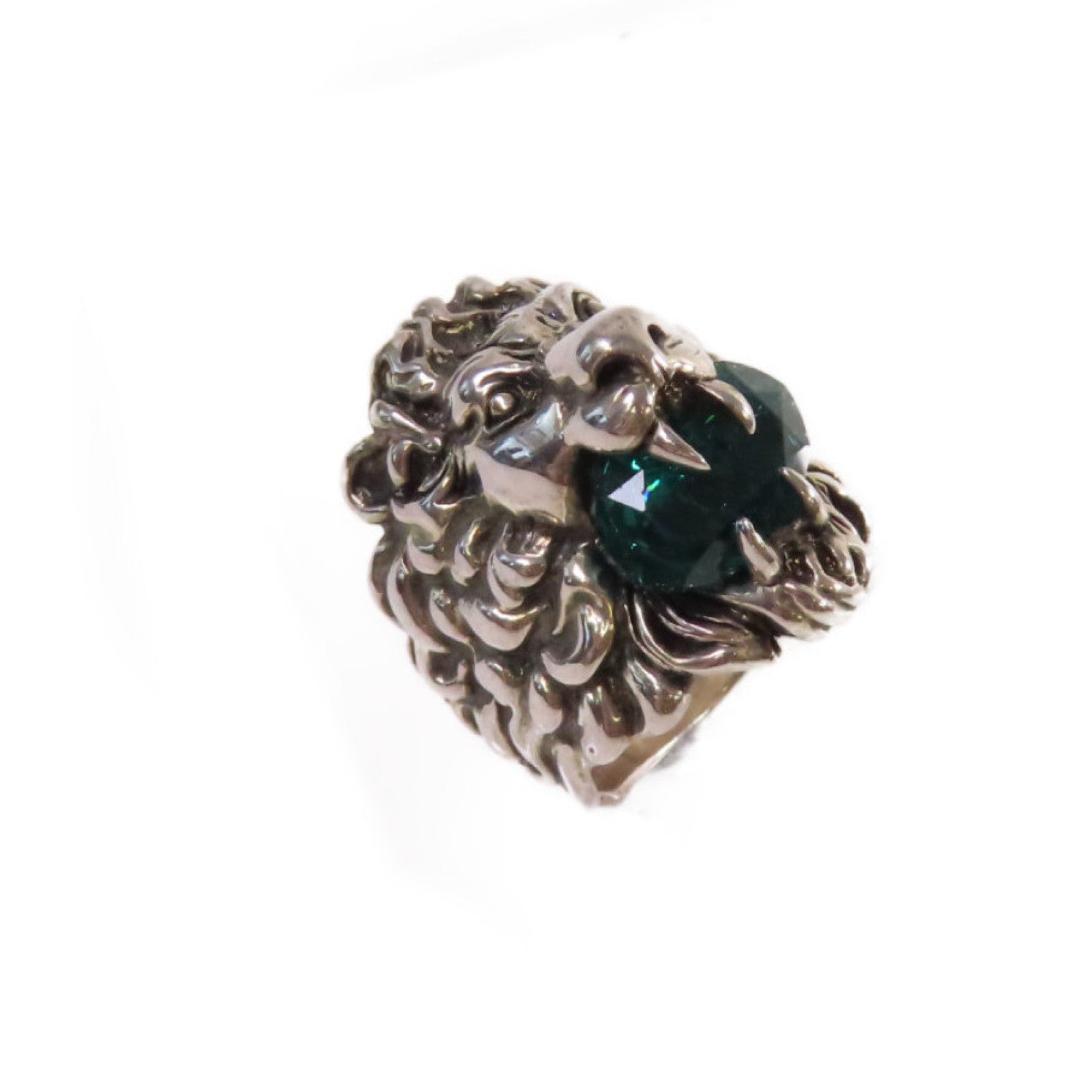 GUCCI 金屬/水晶Lion Head Crystal Ring戒指US#9.95