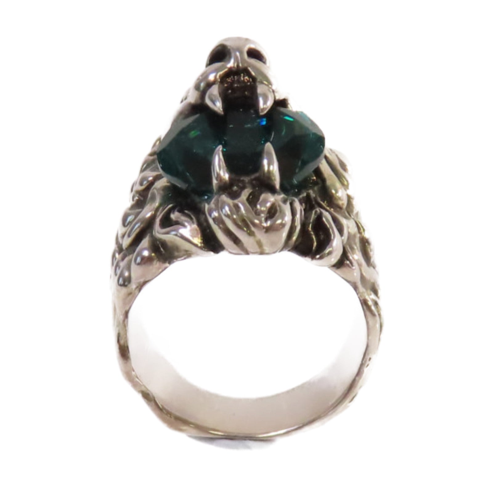 GUCCI 金屬/水晶Lion Head Crystal Ring戒指US#9.95