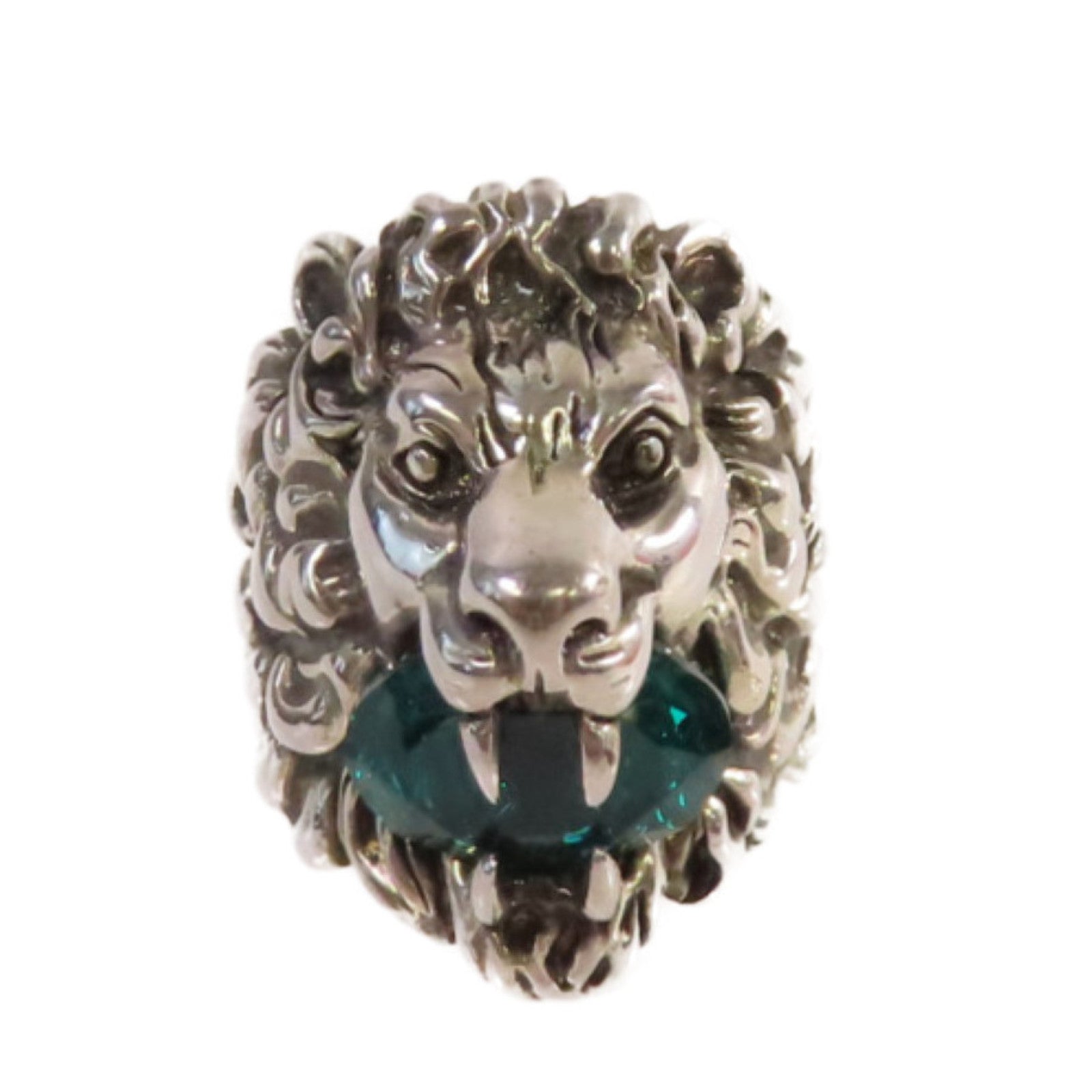 GUCCI 金屬/水晶Lion Head Crystal Ring戒指US#9.95