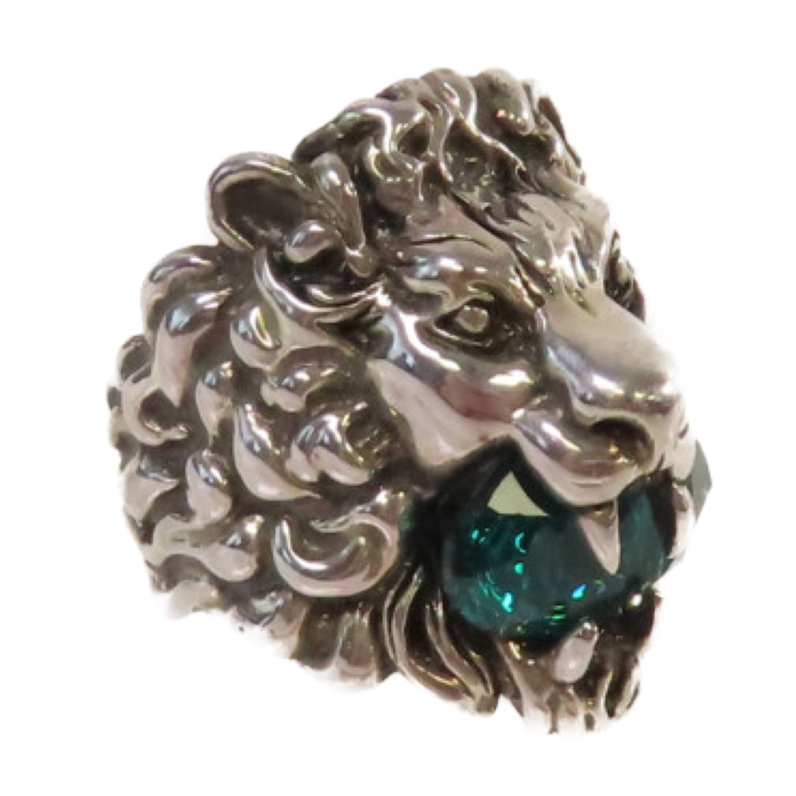GUCCI 金屬/水晶Lion Head Crystal Ring戒指US#9.95