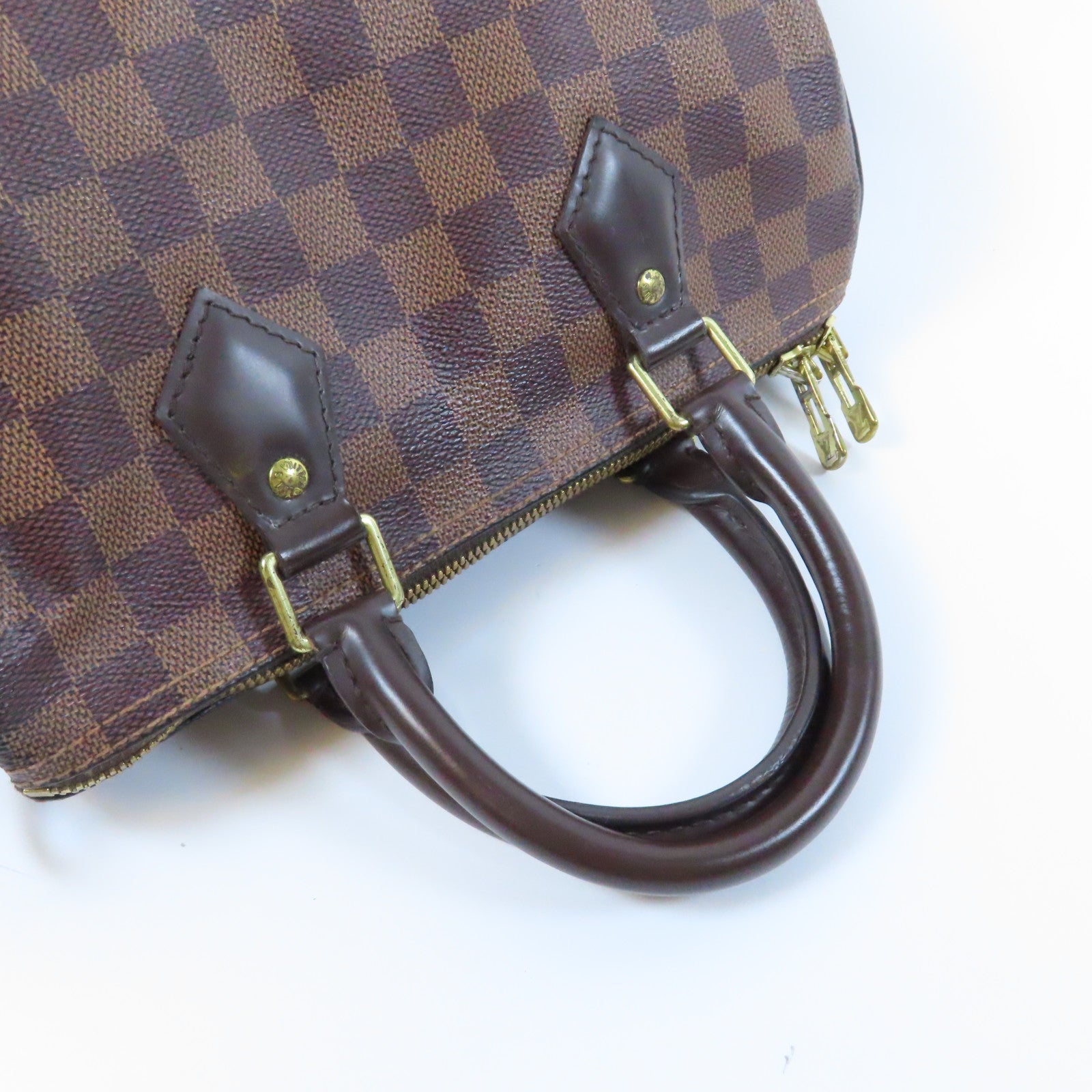 LOUIS VUITTON Damier Ebene Speedy Bandouliere 25金扣手挽肩背兩用袋啡色