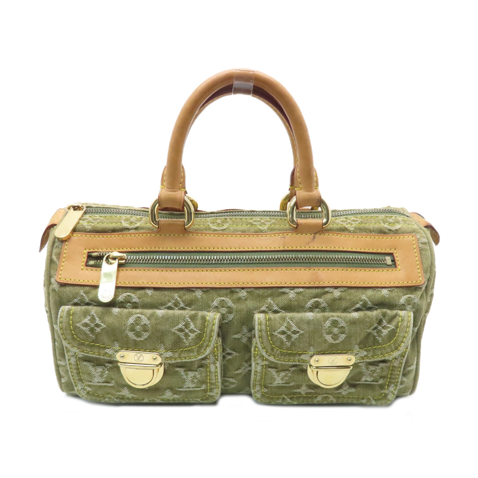 Louis Vuitton Khaki Green Monogram Denim Neo Speedy Satchel