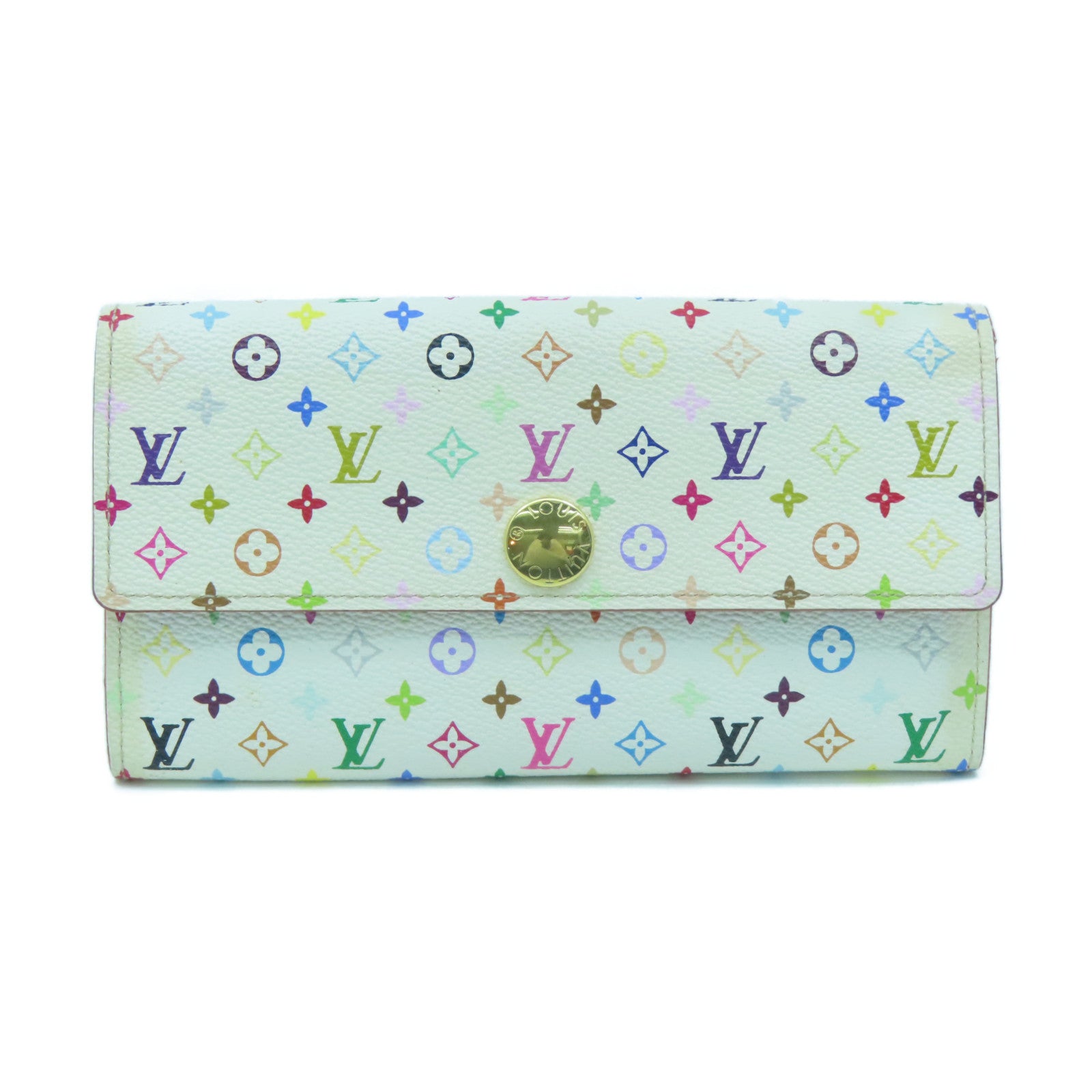 White Louis Vuitton Monogram Multicolore Sarah Long Wallet