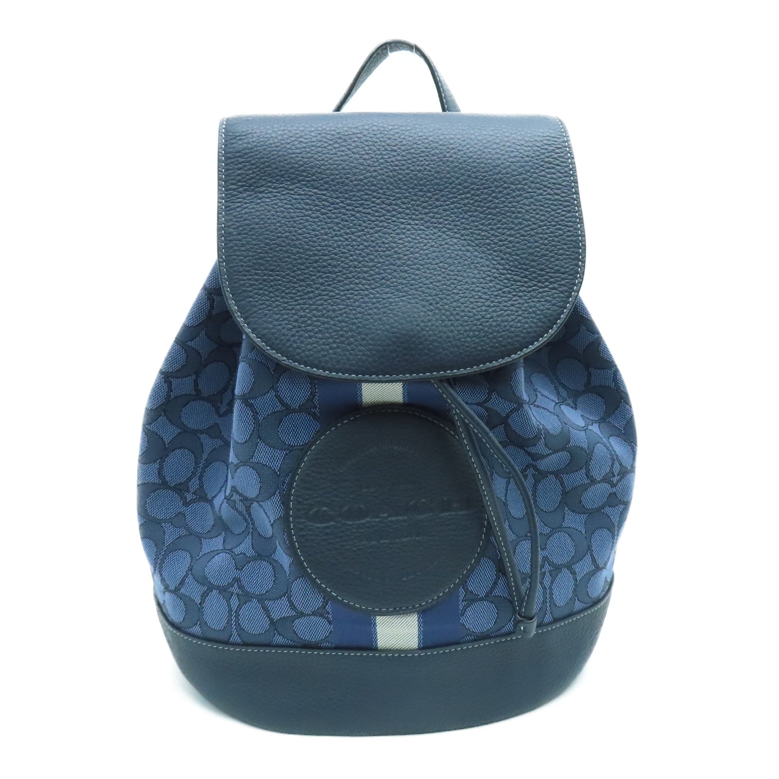 coach backpack blue leather COACH Leather/Canvas Backpack Blue