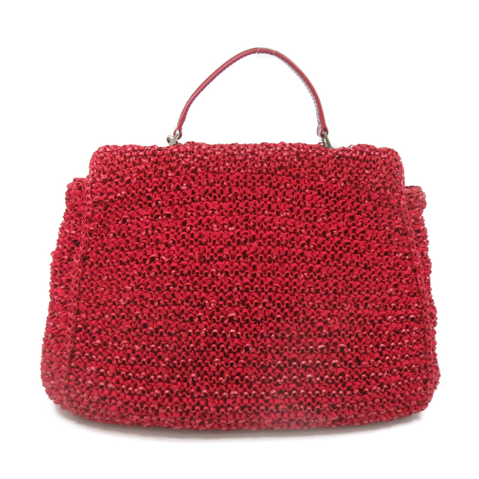 ANTEPRIMA PVC 2Way Shoulder Bag Silver Buckle Handle Shoulder Bag Red