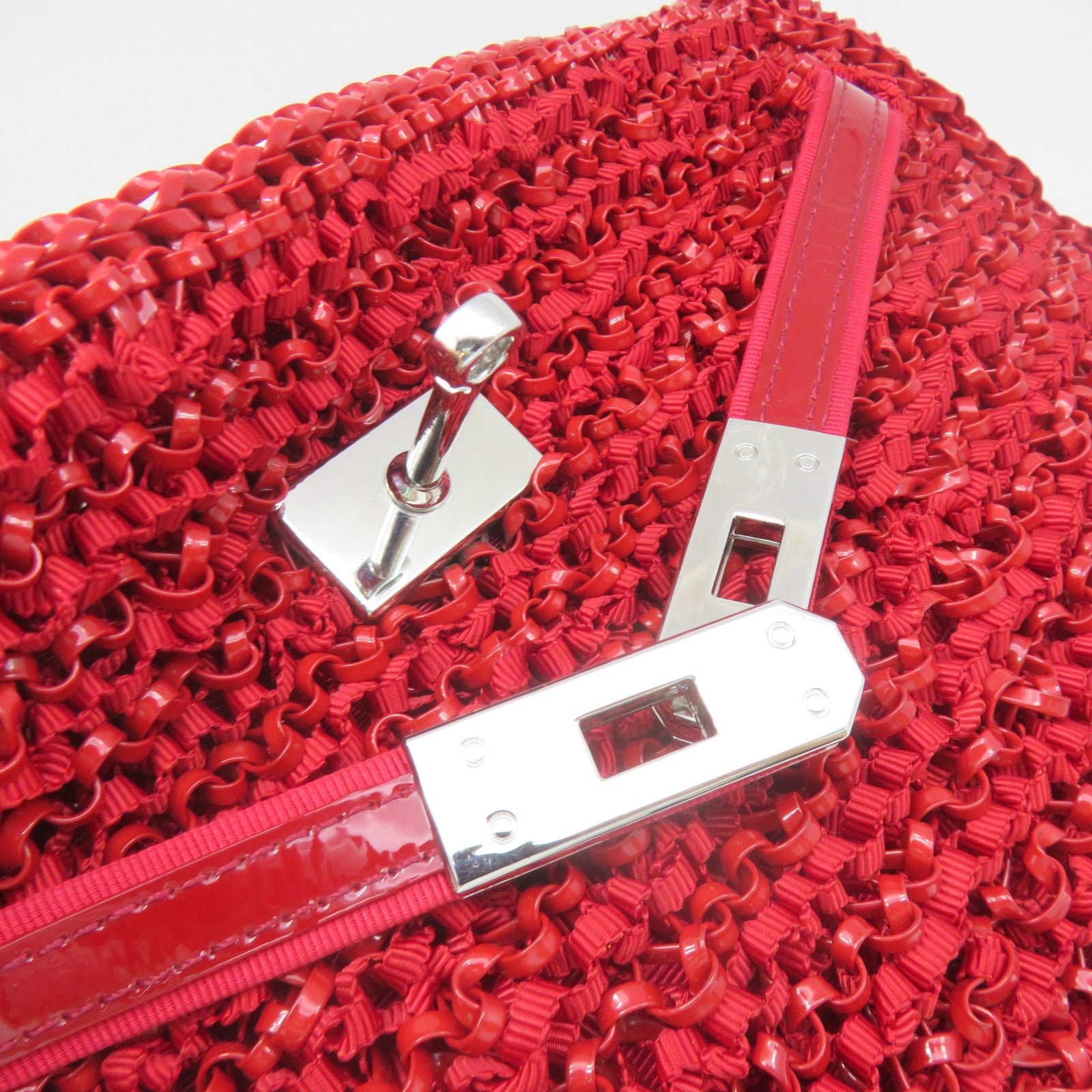 ANTEPRIMA PVC 2Way Shoulder Bag Silver Buckle Handle Shoulder Bag Red