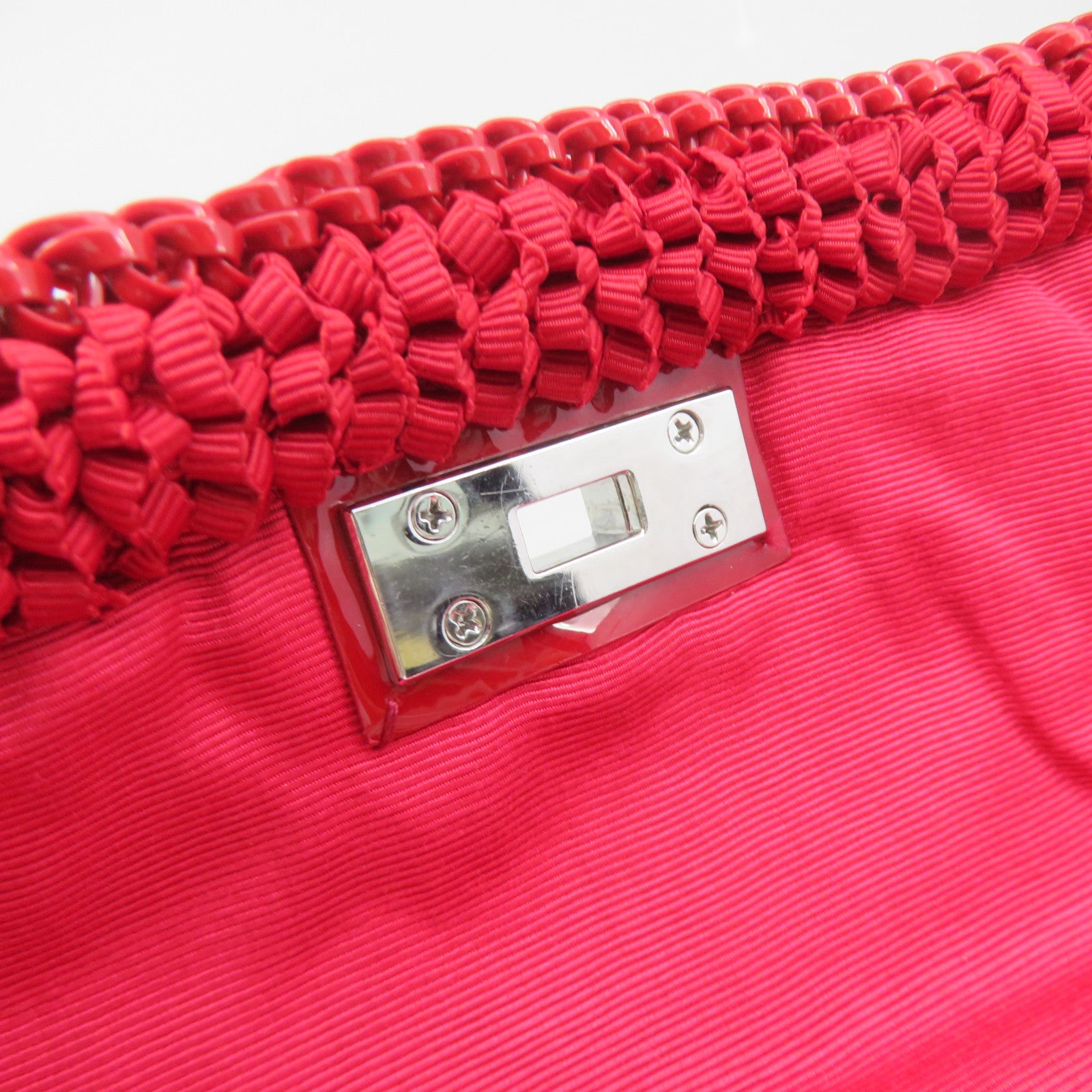 ANTEPRIMA PVC 2Way Shoulder Bag Silver Buckle Handle Shoulder Bag Red