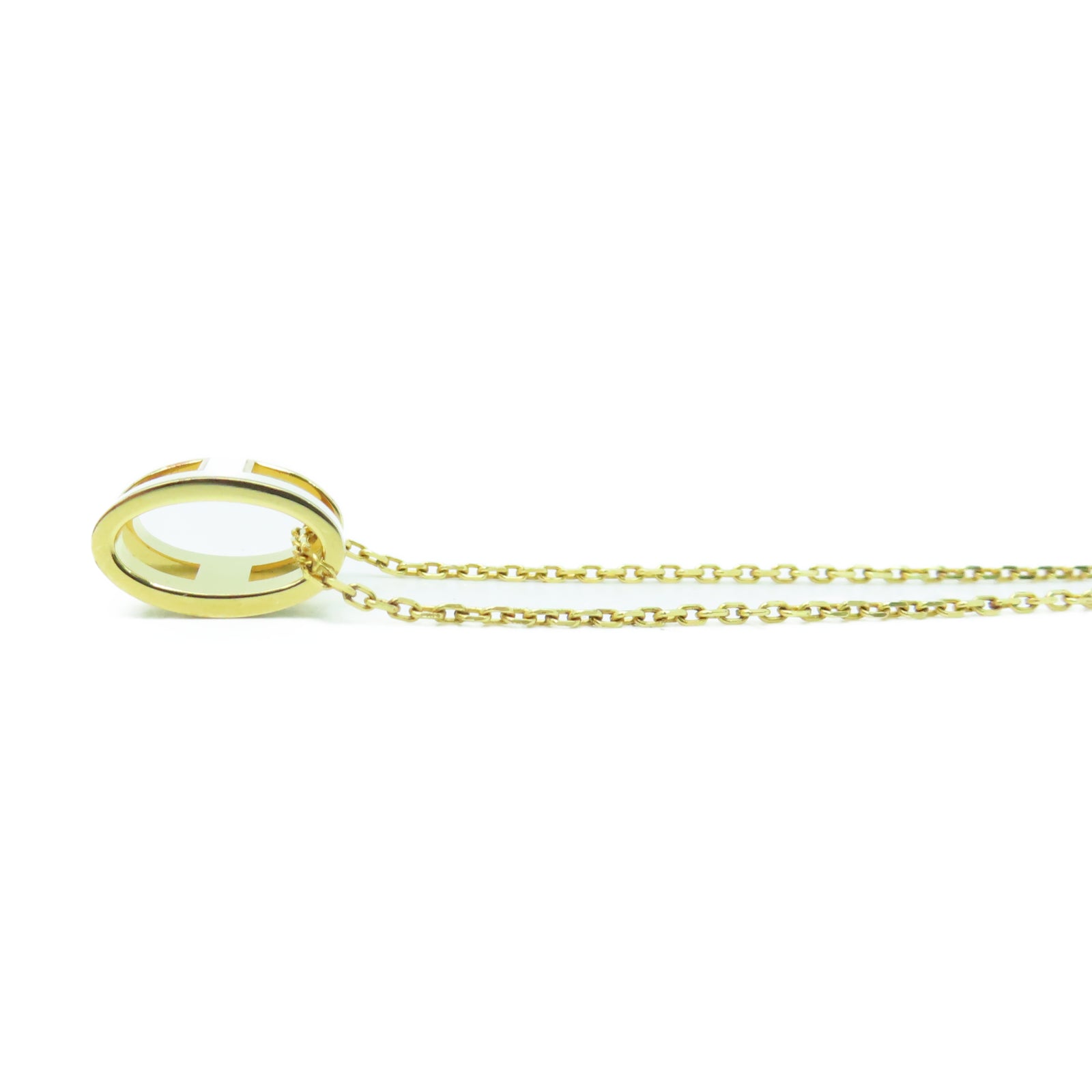 HERMES Metal Pop H Necklace White/Gold