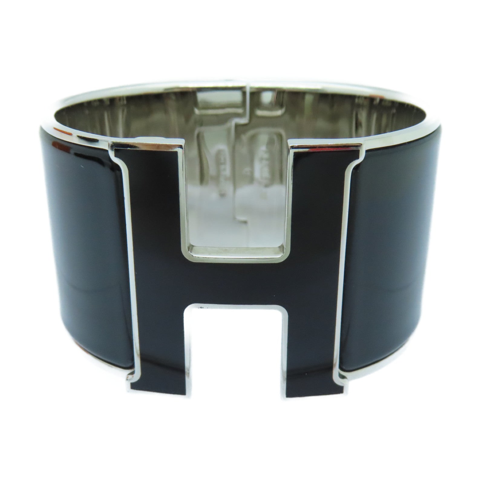 HERMES 金属ClicClac H手镯银色/黑色16cm Brand Off Hong Kong Online Store
