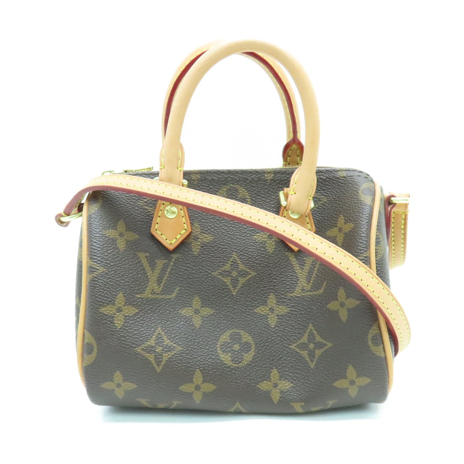 LOUIS VUITTON Monogram Nano Speedy gold buckle handle shoulder bag bro –  Brand Off Hong Kong Online Store