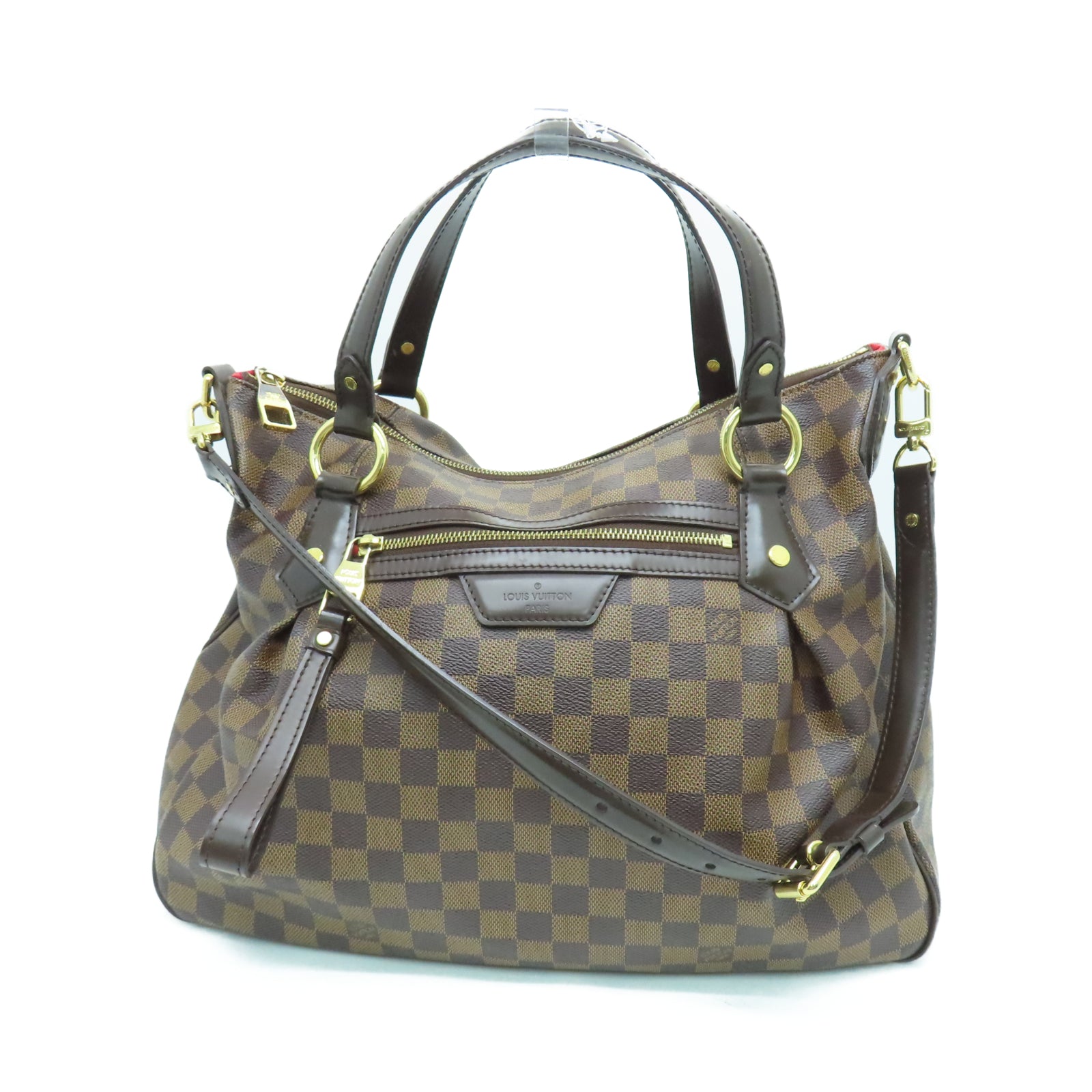 Louis Vuitton Damier Ebene Evora MM Shoulder Bag EXCELLENT