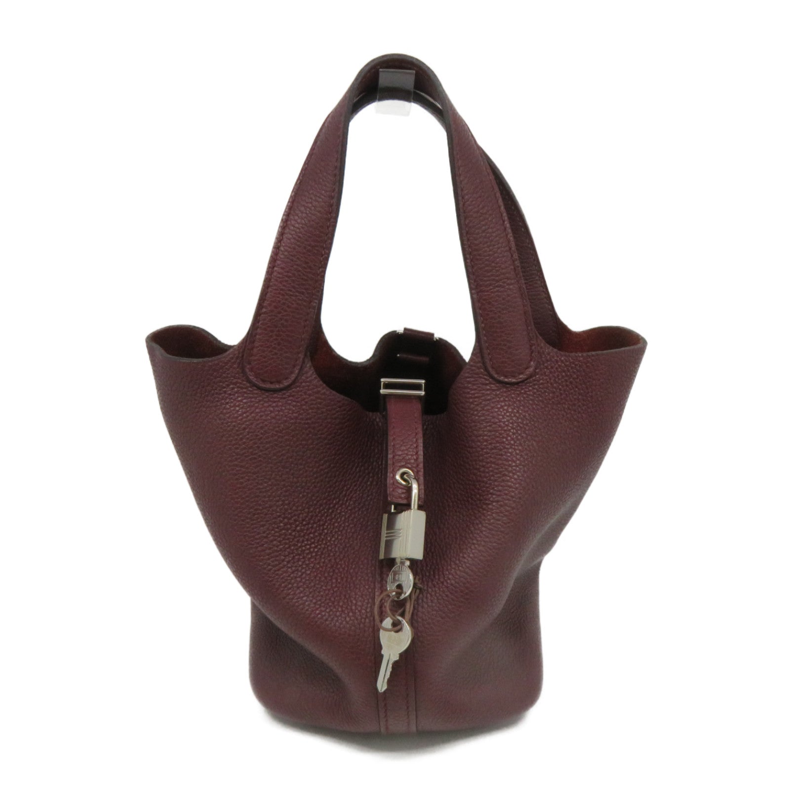 Hermes Picotin Lock 18 Taurillon Clemence Leather Hobo Bag Burgundy