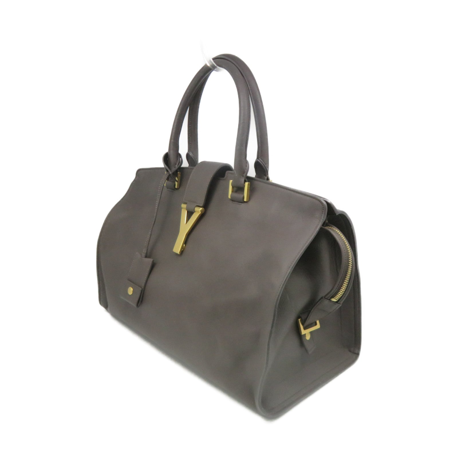 YVES SAINT LAURENT Cabas Y Hand Bag in cowhide leather gray
