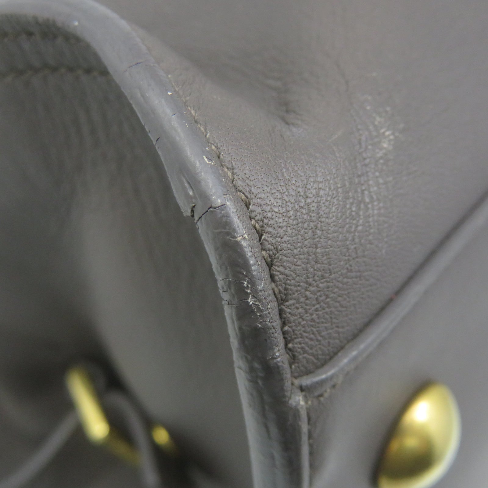 YVES SAINT LAURENT Cabas Y Hand Bag in cowhide leather gray